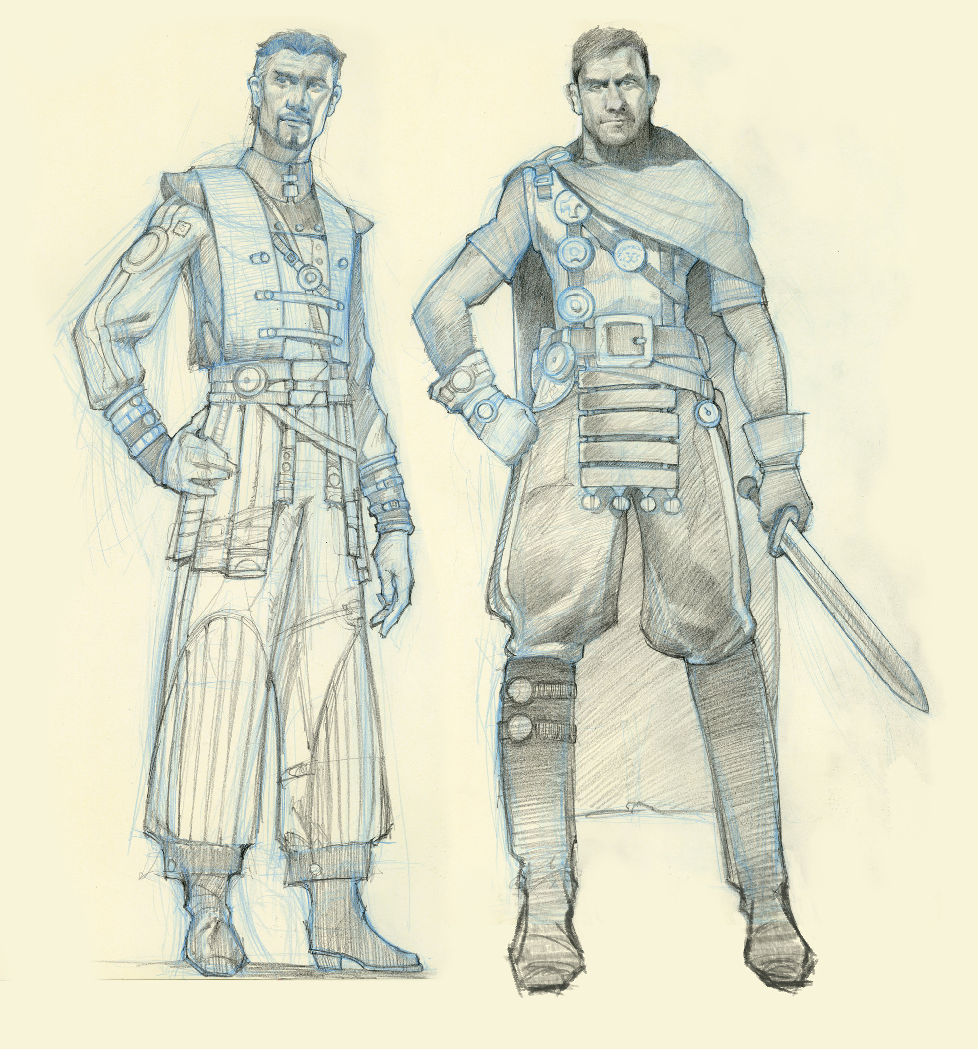 Balthus and Magnus pencil sketches