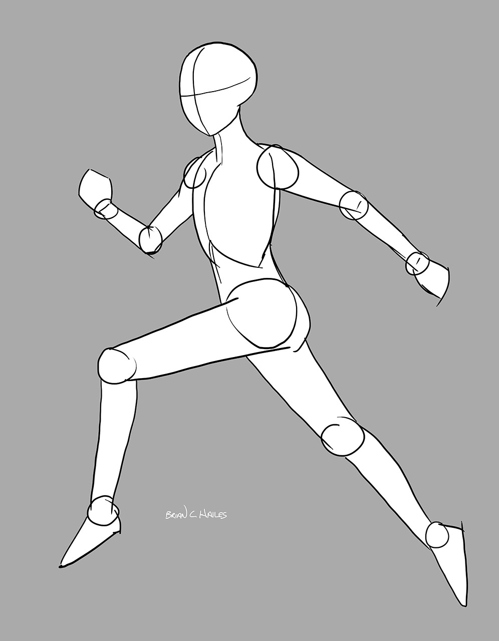 photo Female Anime Poses Running artstation female figure study