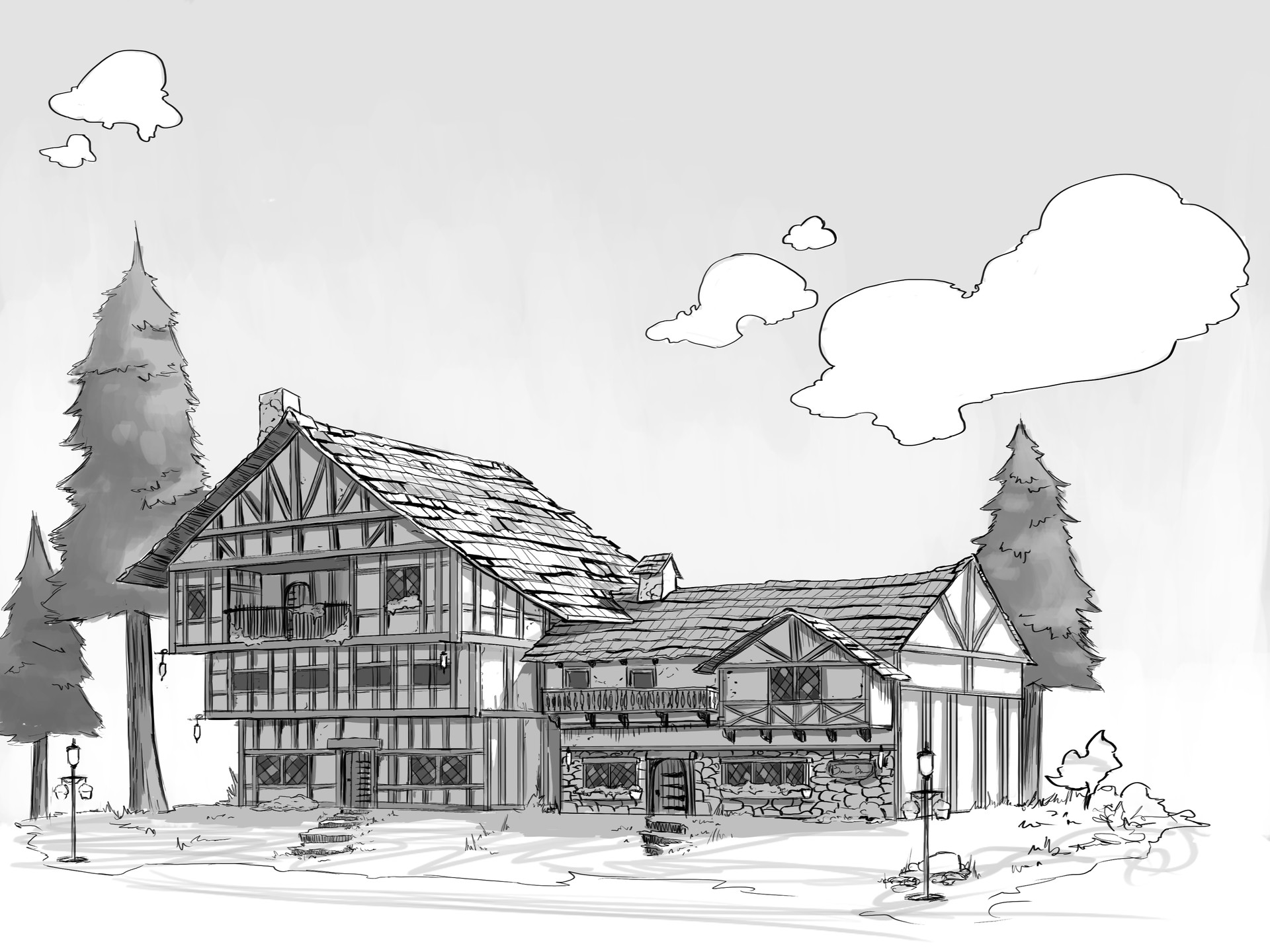 Melissa Goodman Environment Line Drawing