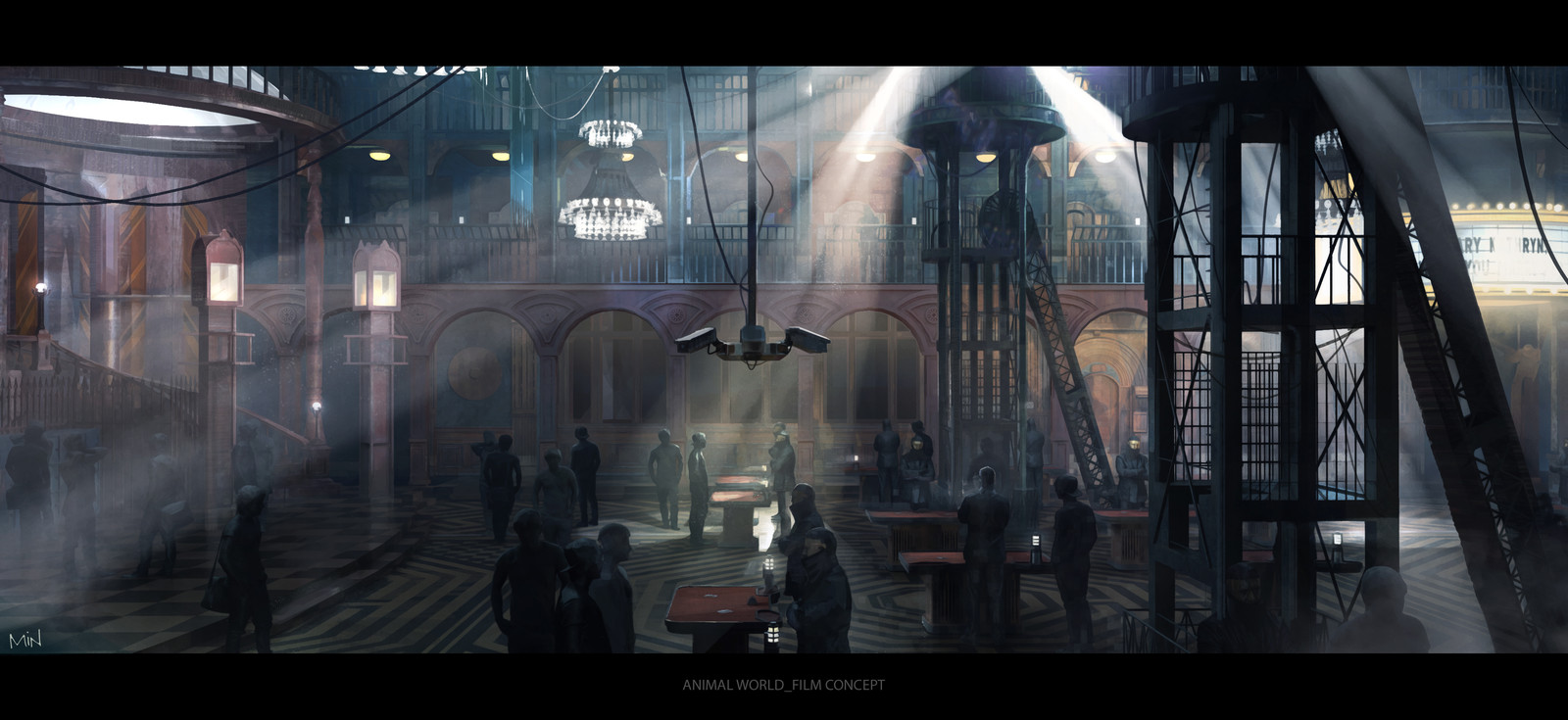 Set design: casino interior. 
