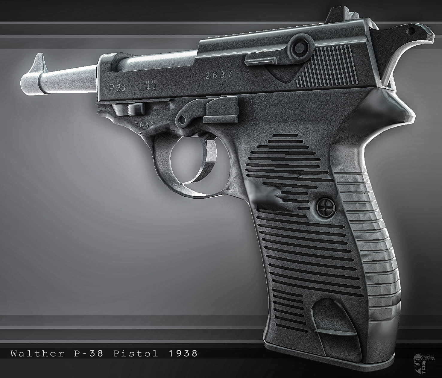 Artstation Walther P38 German P 38 Tharidu Gamage