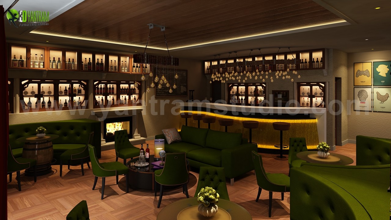 ArtStation - Bar & Restaurant interior design by Yantram 3D Interior