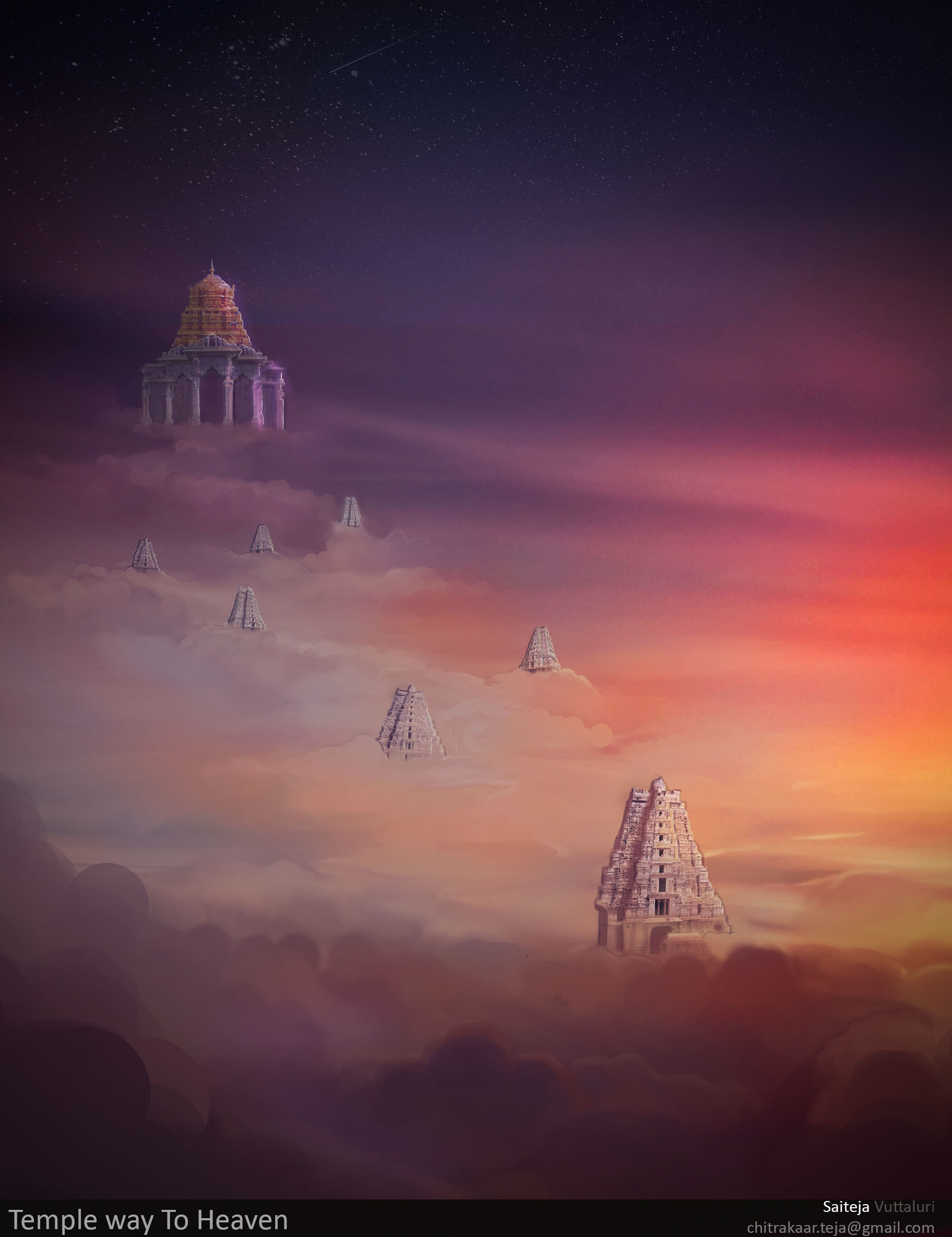 Artstation Temple Way To Heaven Saiteja Vuttaluri
