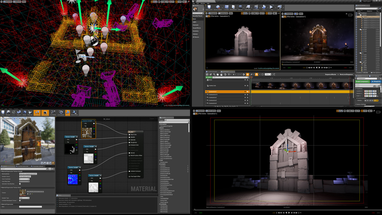 Unreal Engine 4 - Material setup, Lighting and Cameras. Created 8 cameras and used Sequencer to capture and export the clips.