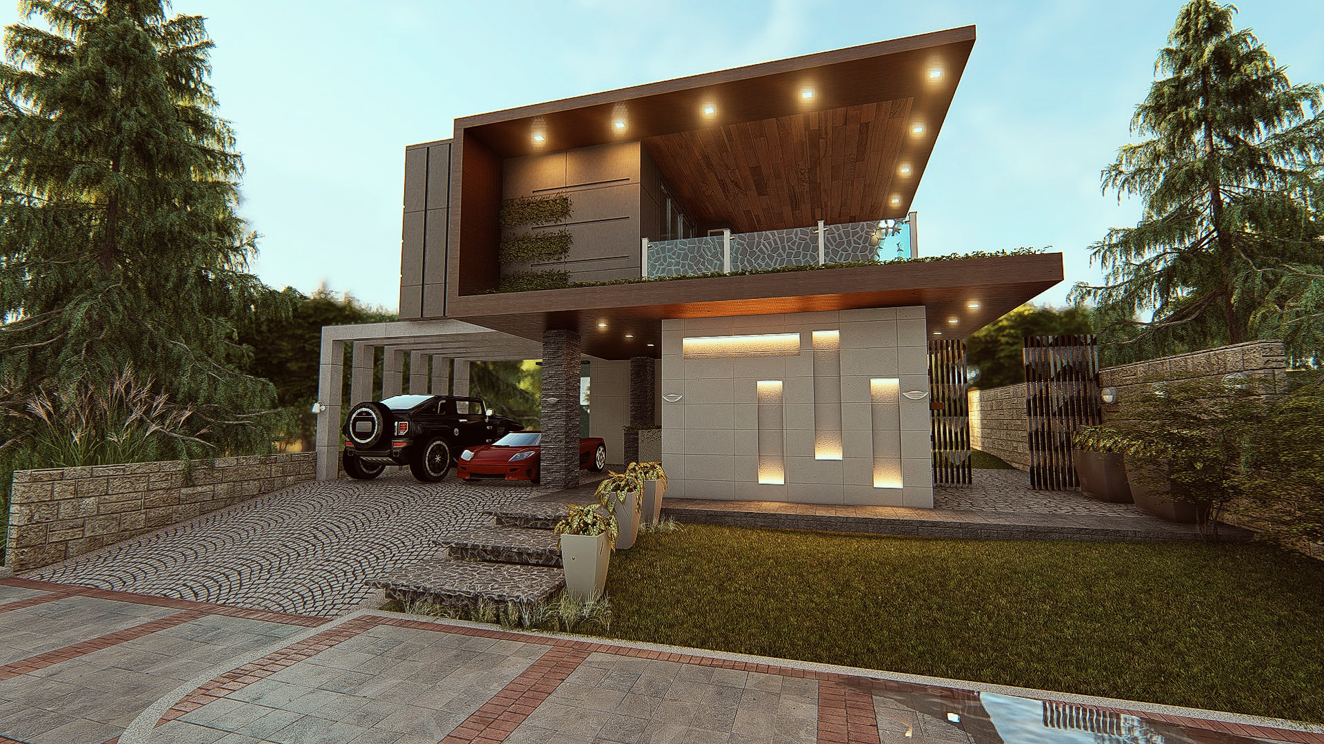 Artstation Home Ideas 2 Storey Residential House Modern