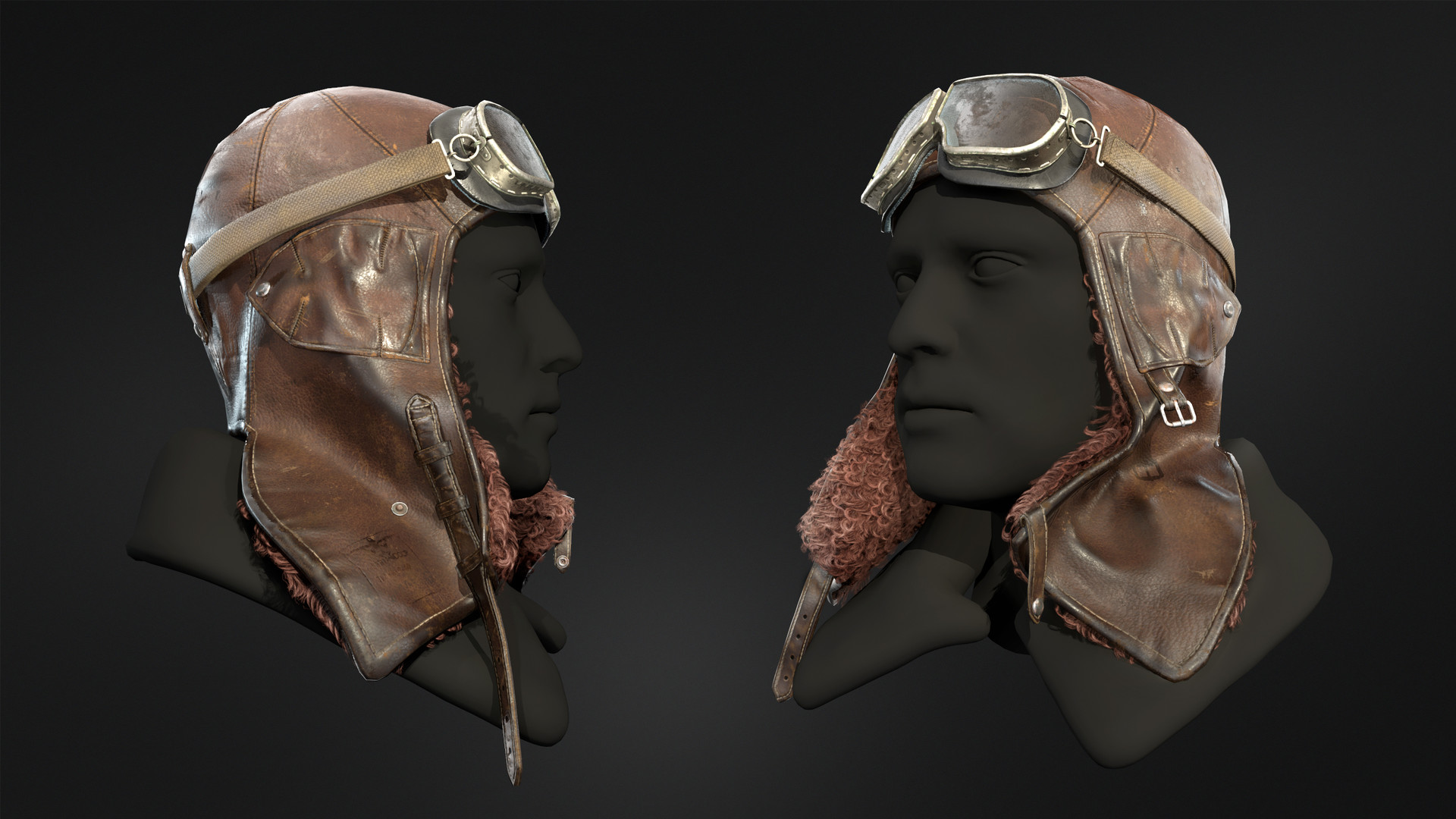 Artstation Ww2 Pilot Winter Helmet Aleksei Vasyutinskiy