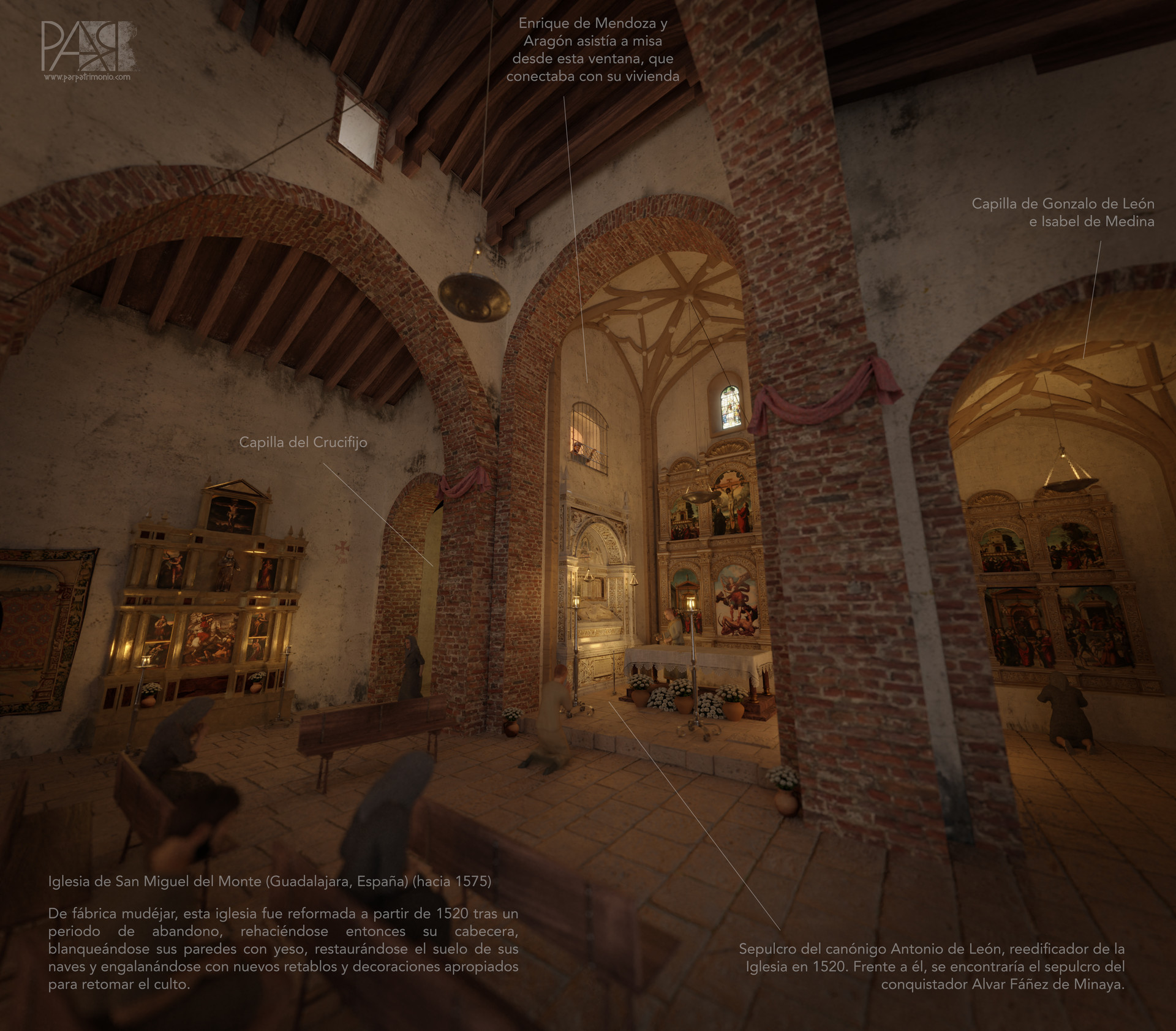 ArtStation - Recreación en 3D del interior de la iglesia de San Miguel del  Monte (Guadalajara) en el s. XVI.