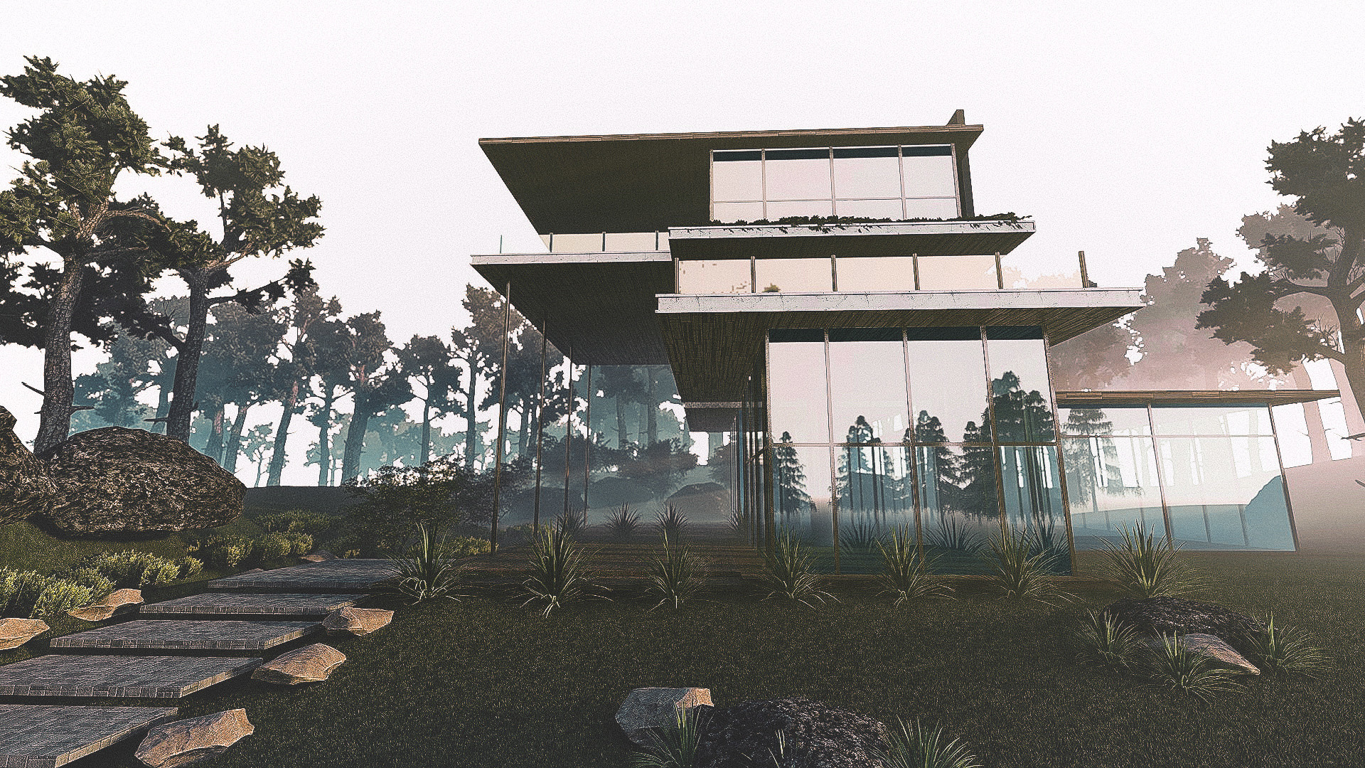 Artstation 3 Storey Residential Glass House Danfred Ray Abundo
