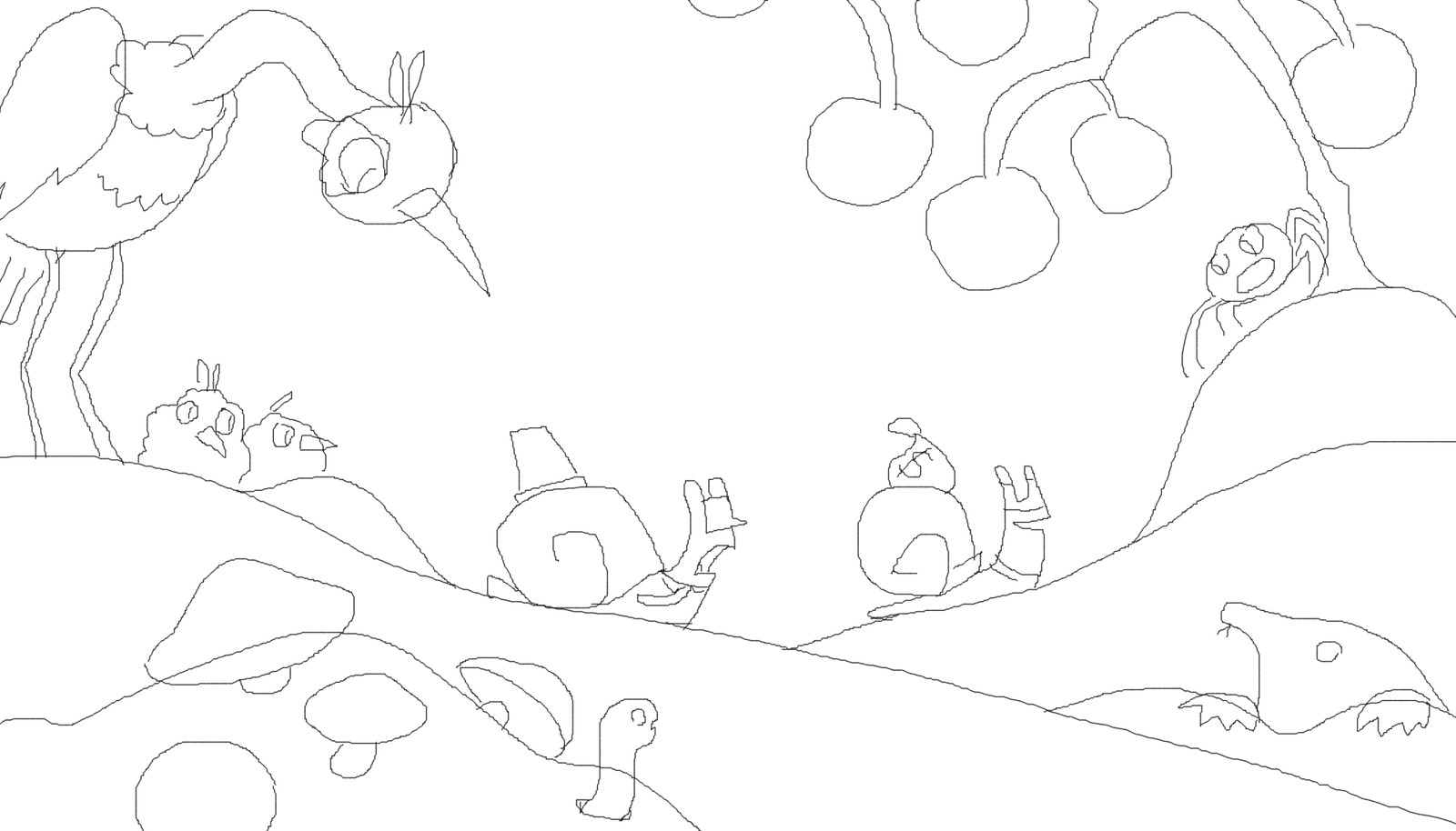 derp sketch i made in 5 seconds that became this weird painting