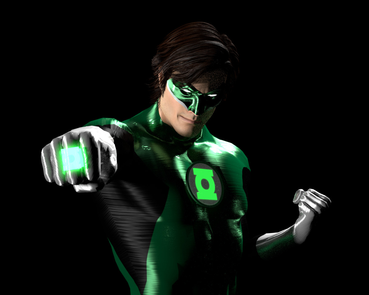 My first test render. Notice the hair isn't fixed here, yet.