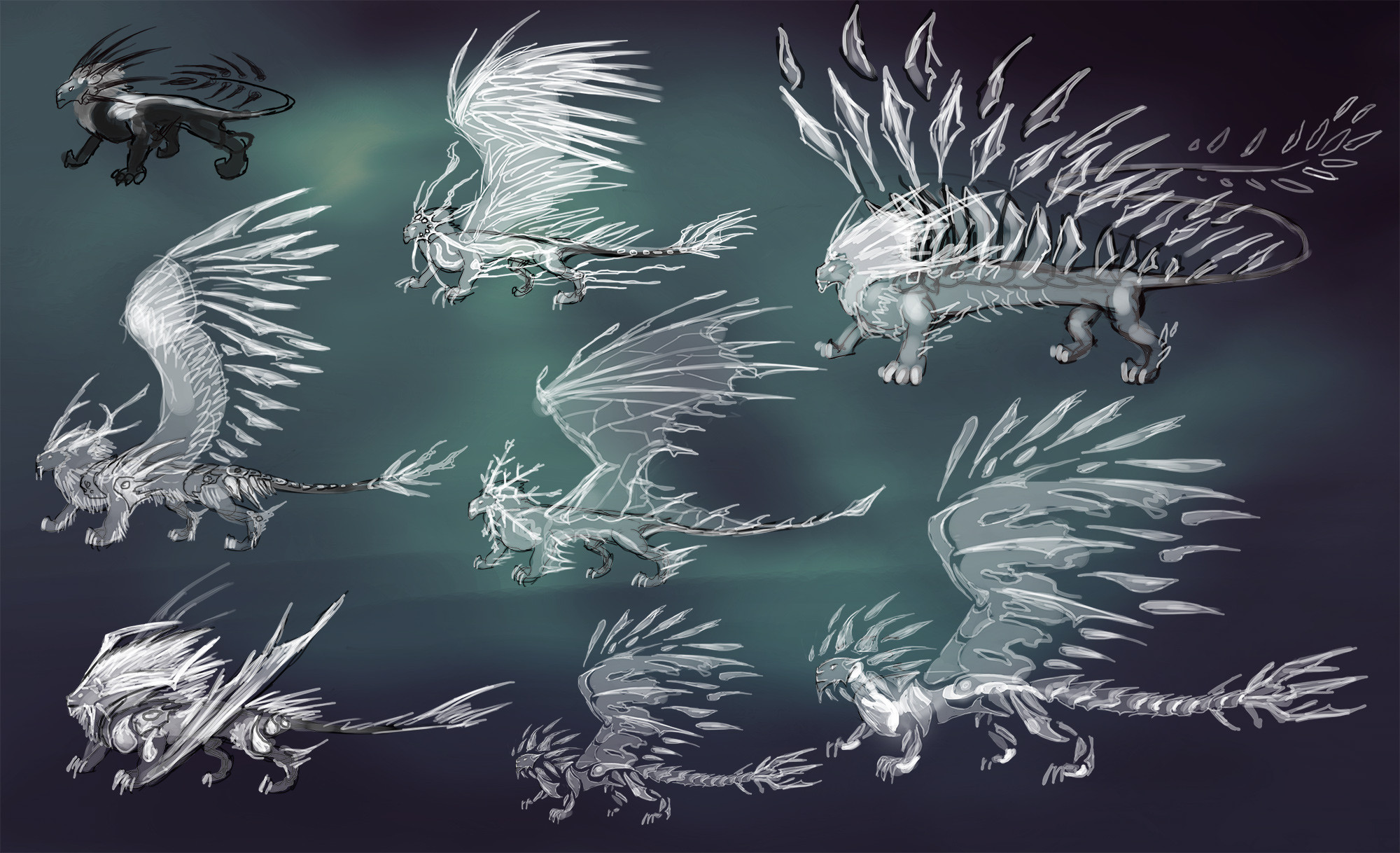 Concept ideas for an ice lion
