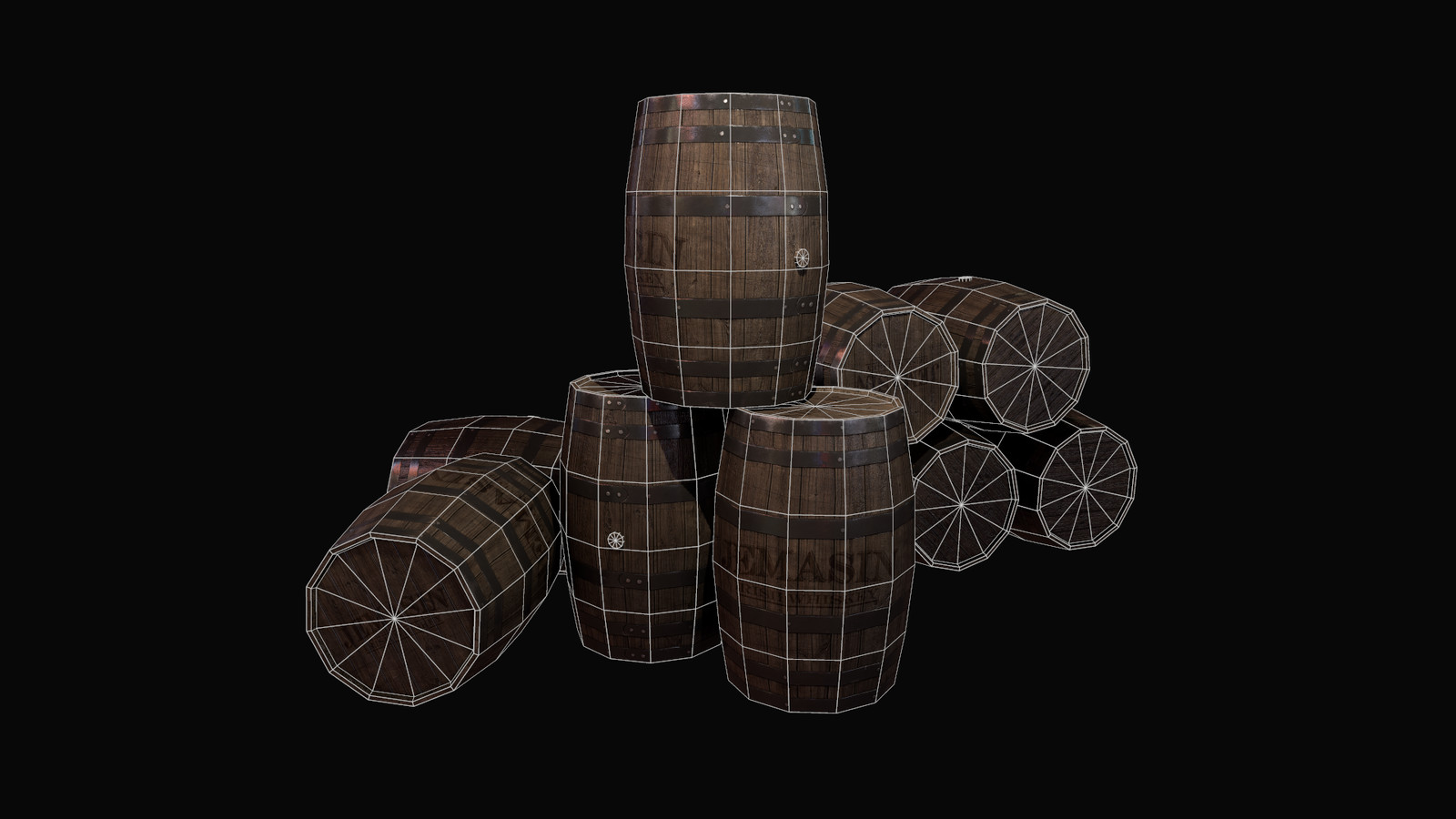 Whiskey Barrels - wires