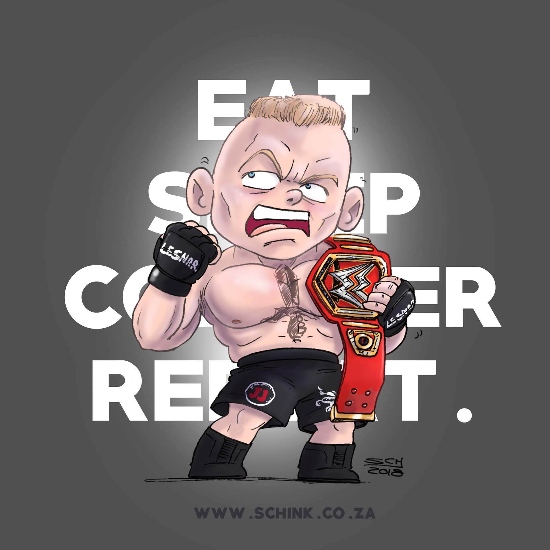 wallpapers Brock Lesnar Logo Drawing artstation wrestling chibi art