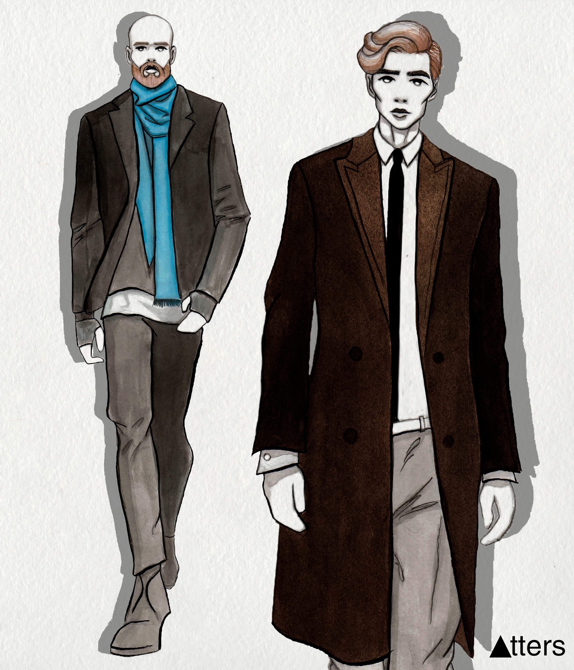 fashion sketches men suits