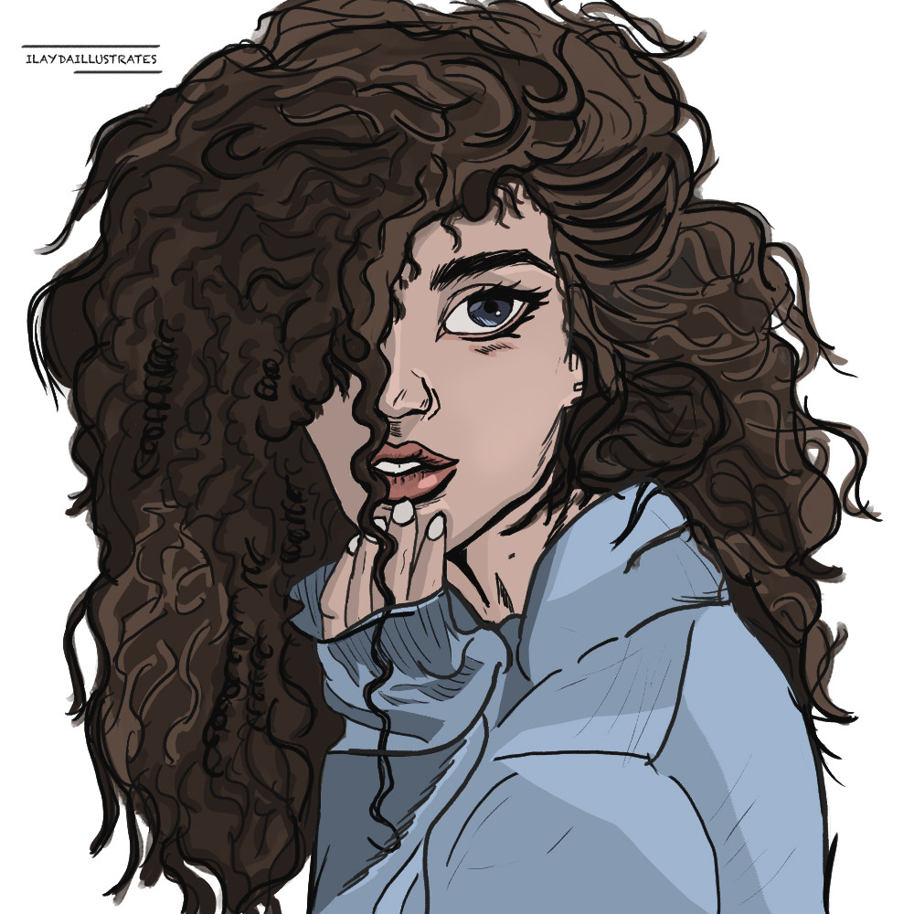 Girl Curly Hair Ink Drawing Stock Illustrations – 430 Girl Curly Hair Ink  Drawing Stock Illustrations, Vectors & Clipart - Dreamstime