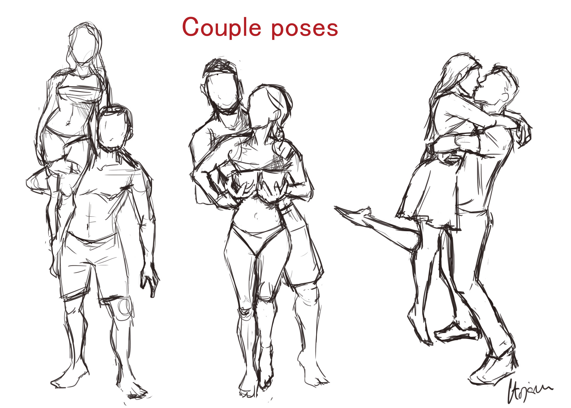 Cute Anime Poses  Free Drawing References