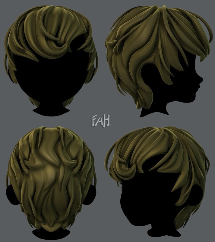 Aquib Shah - 3D Hair modeling (Game Assets)