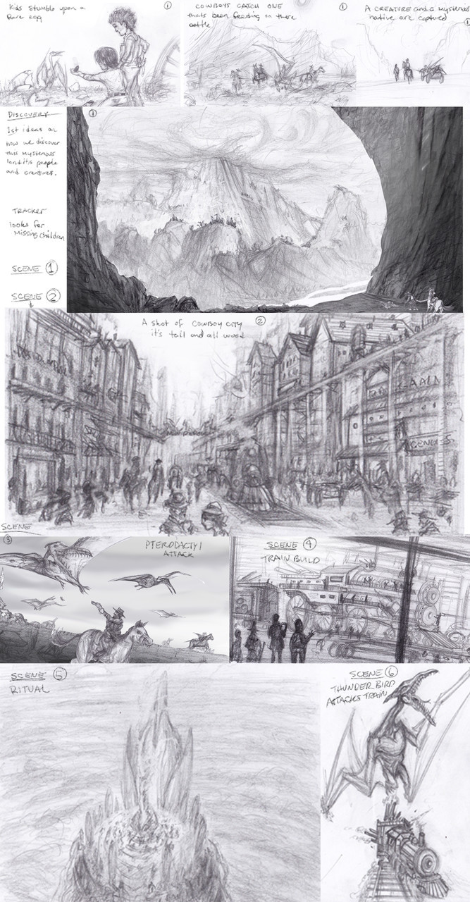 Concept sketch’s for wild west story