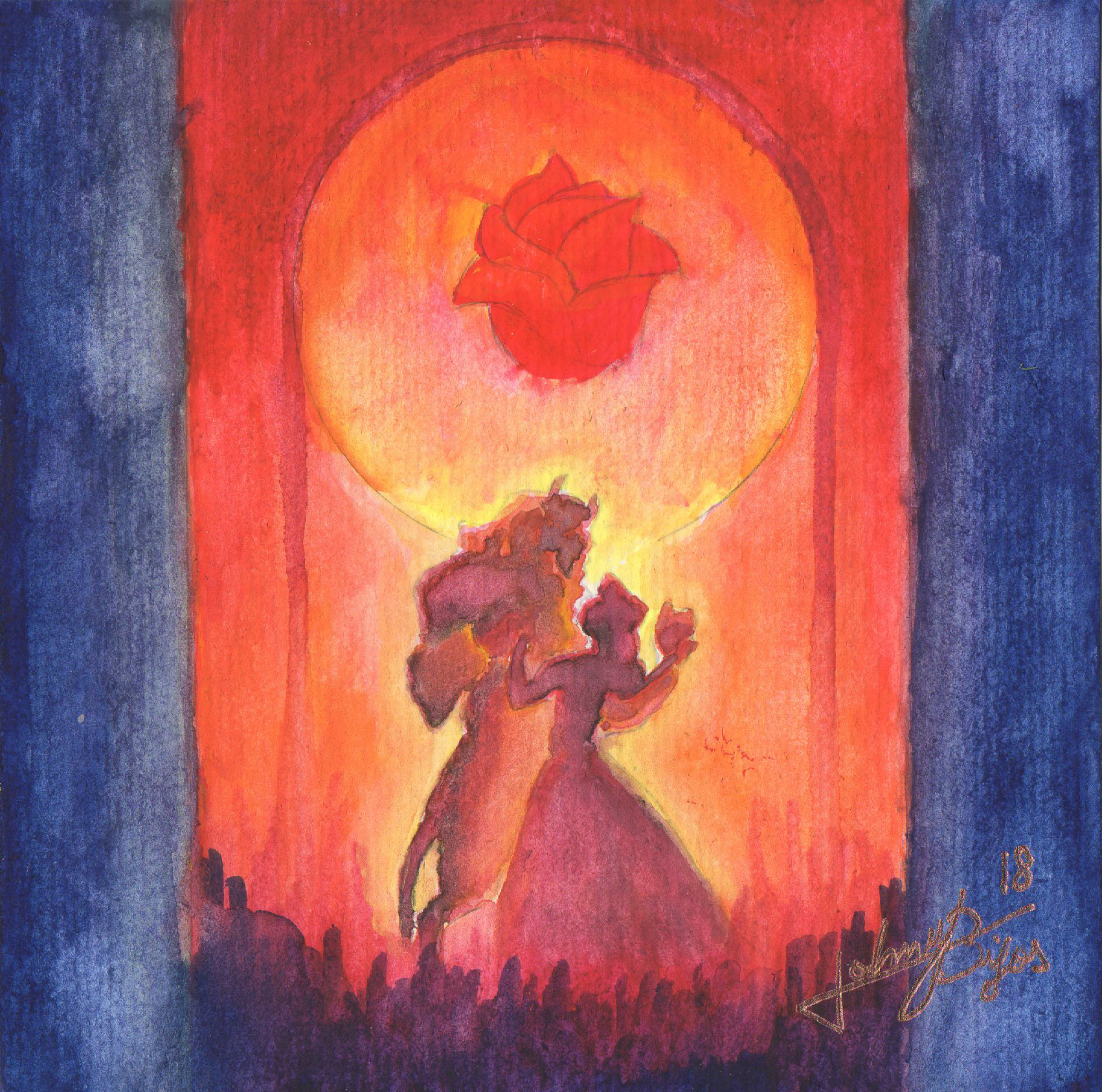 Artstation Beauty And The Beast Watercolor Johnny Bijos