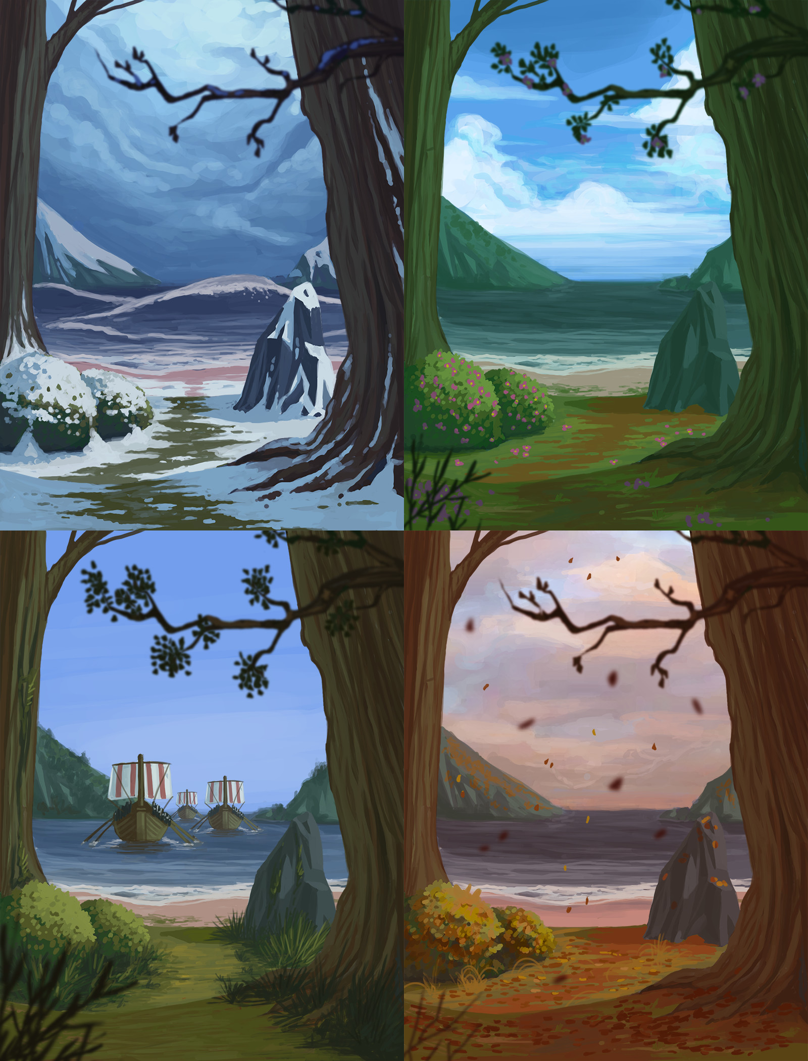 ArtStation A scenery, four seasons