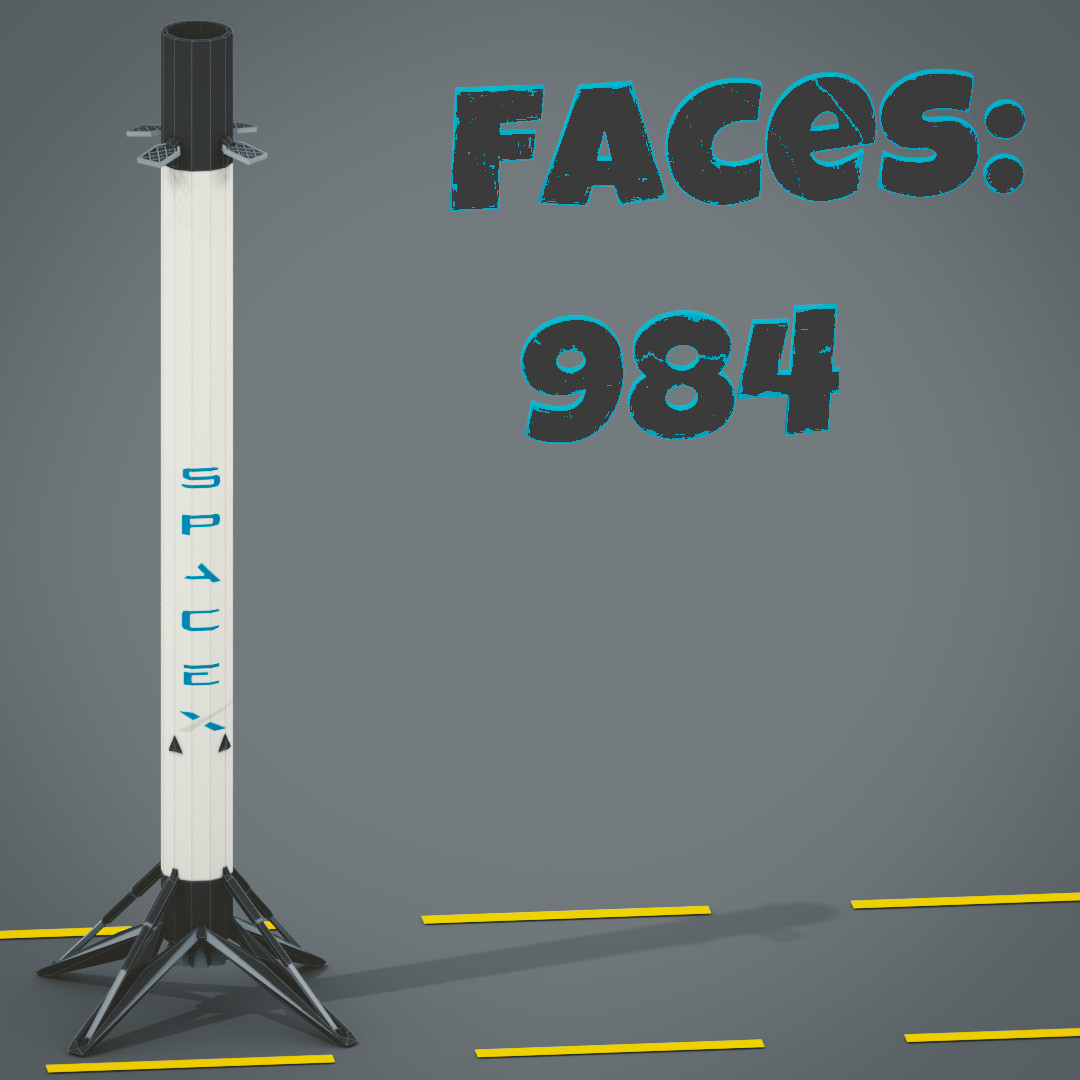 Artstation Lowpoly Falcon 9 Falcon Heavy Spaceport Drone Barge Spacex Pack Before Eternity
