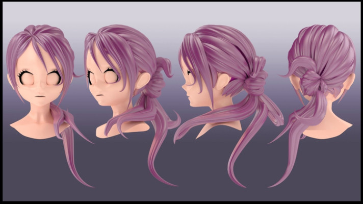 ArtStation - 3D Game Hair modeling