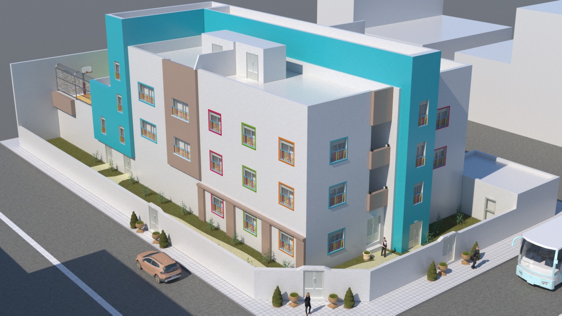 Artstation 3d Model Of A Private School Mohamed Salah Bchir