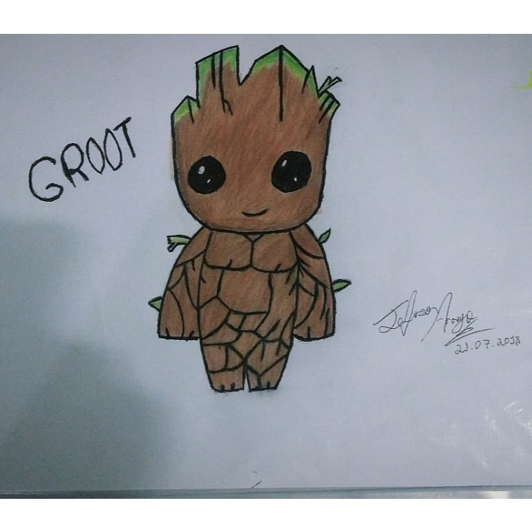 Artstation Baby Groot Kawaii Jeferson Araujo