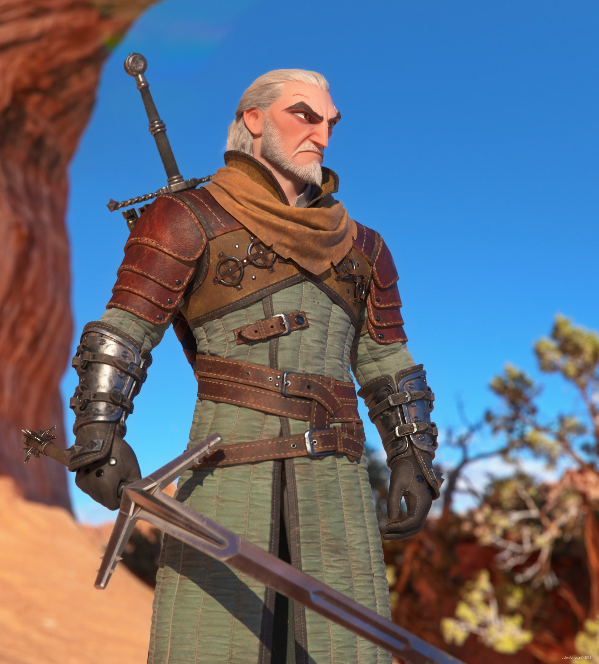 GERALT OF RIVIA - The Witcher III Wild Hunt - Stylized.