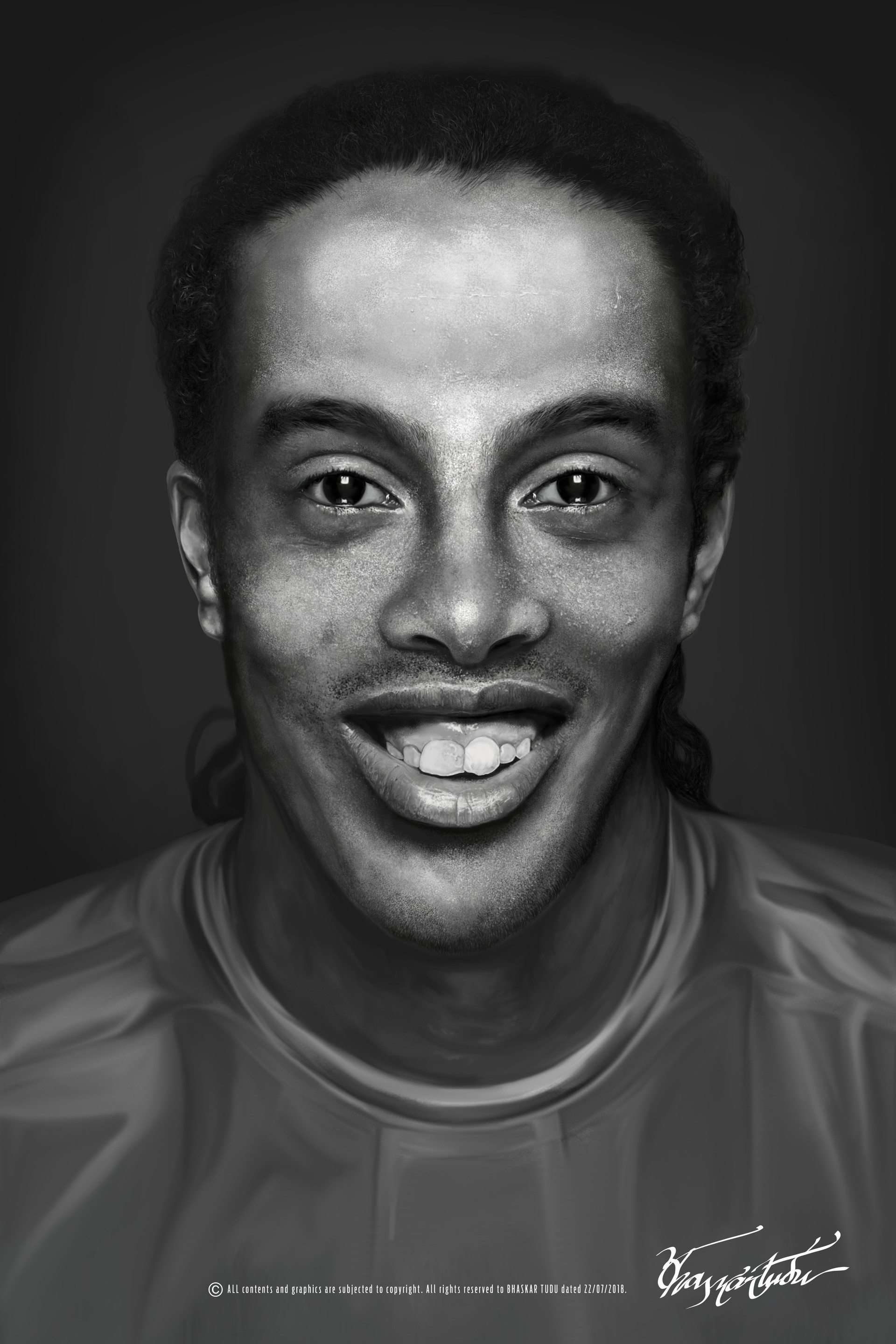 Artstation Ronaldinho Hyper Realistic Digital Painting Bhaskar Tudu