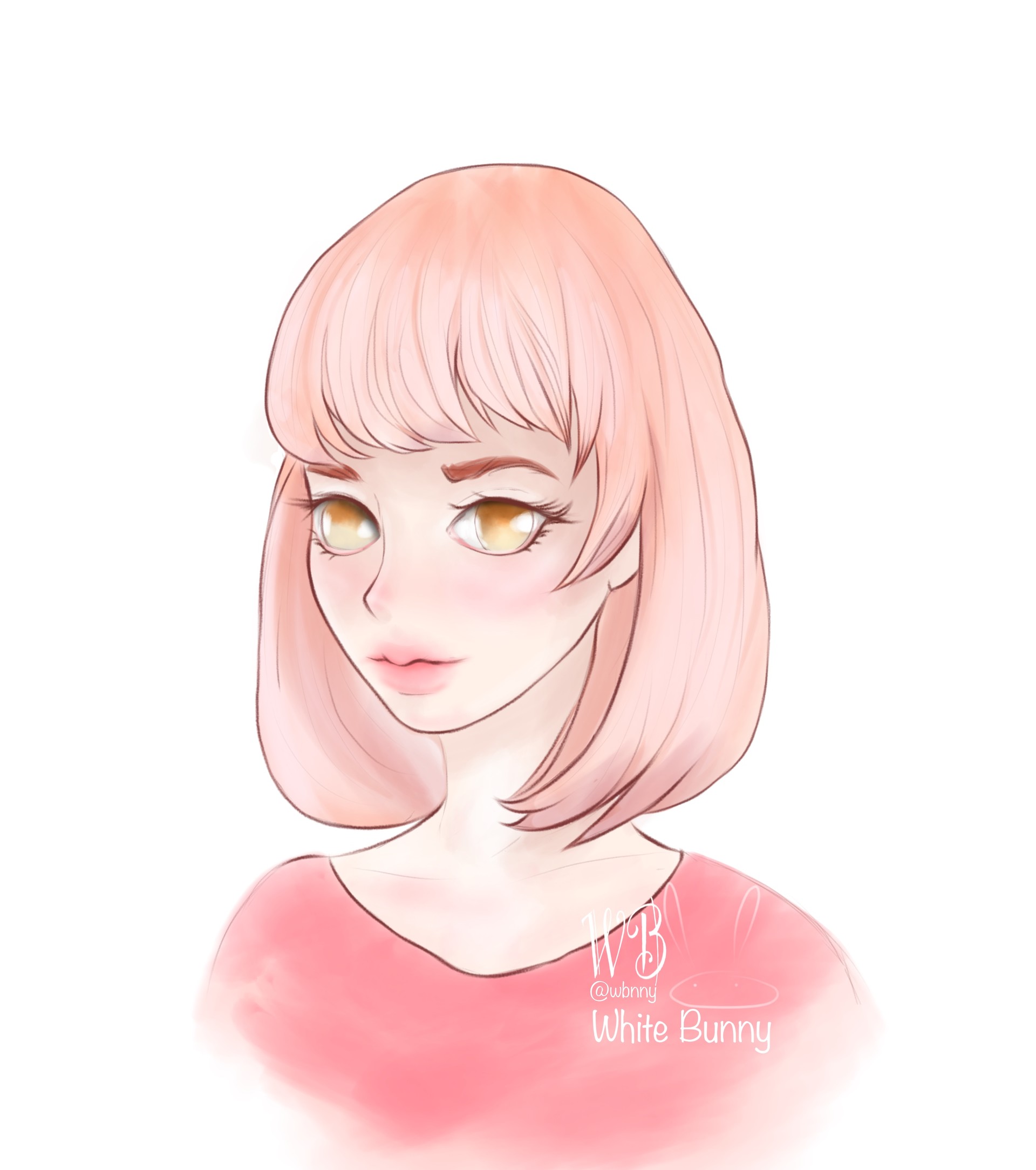 White Bunny Girl With Red Hair