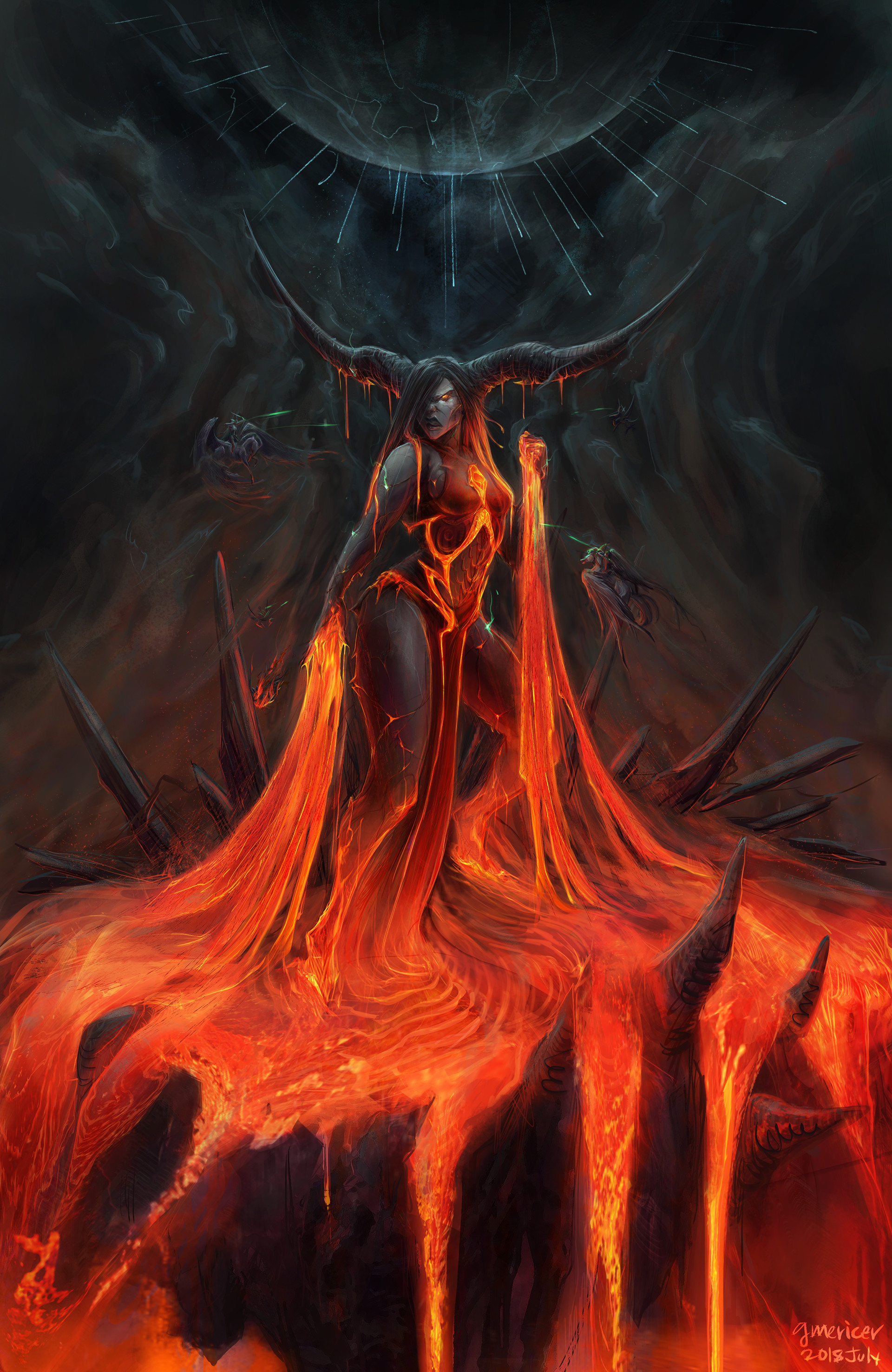 Artstation Guarding The Volcano Grace Mericer