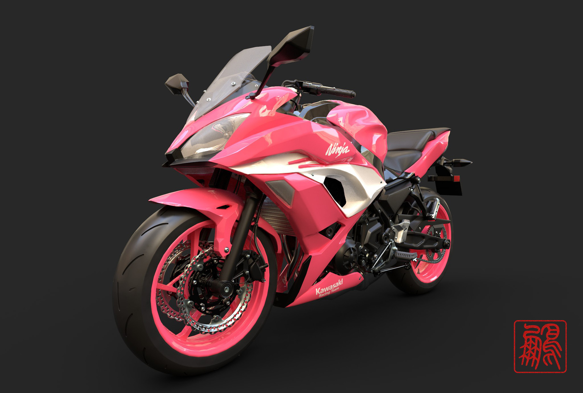 Læne Selvforkælelse Oh ArtStation - Motorcycle——Kawasaki Ninja 650 ABS （Pink）, Lee Rock