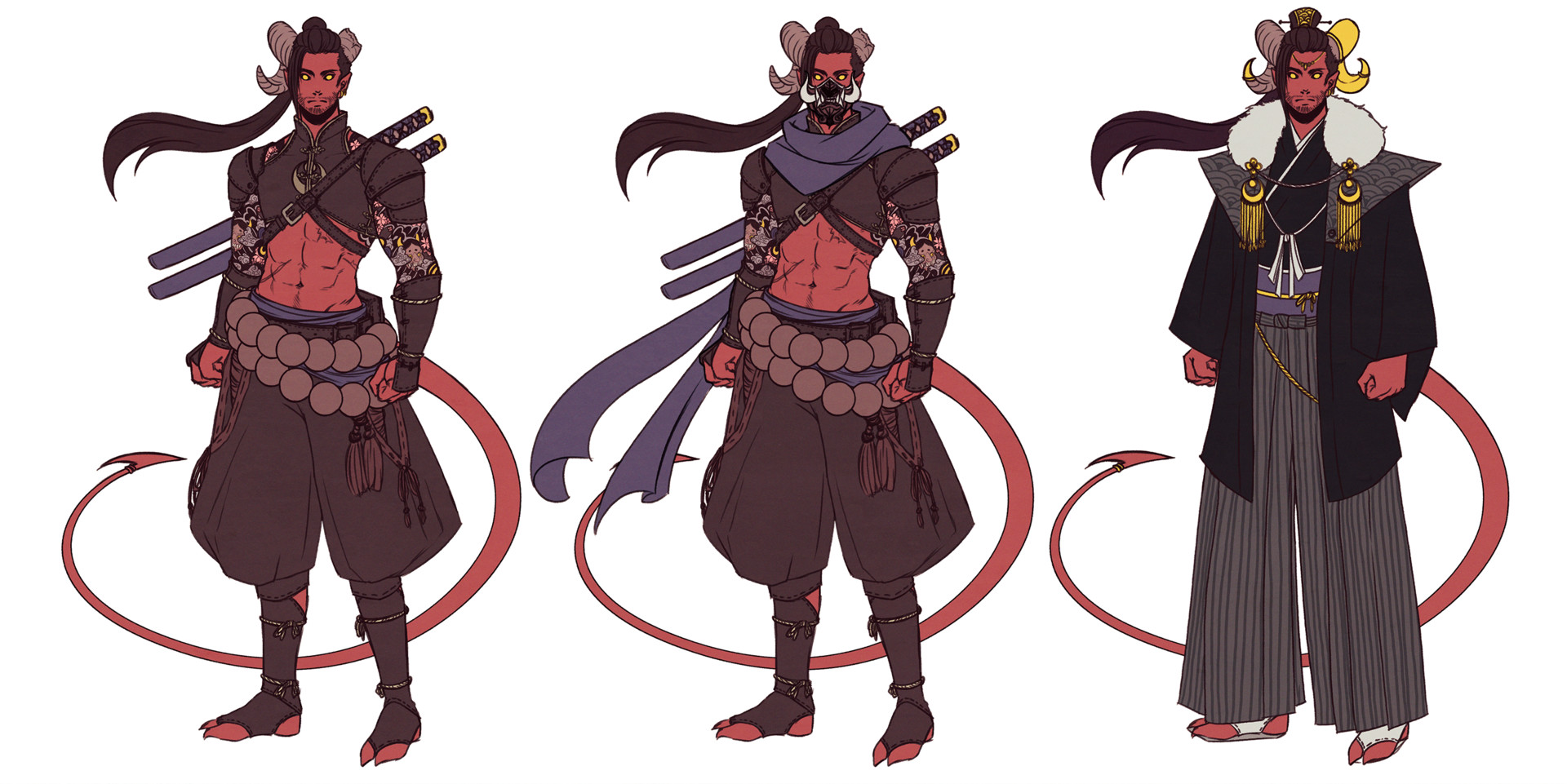 A redesign of Tempest, my tiefling rogue character from a dnd campaign I&ap...