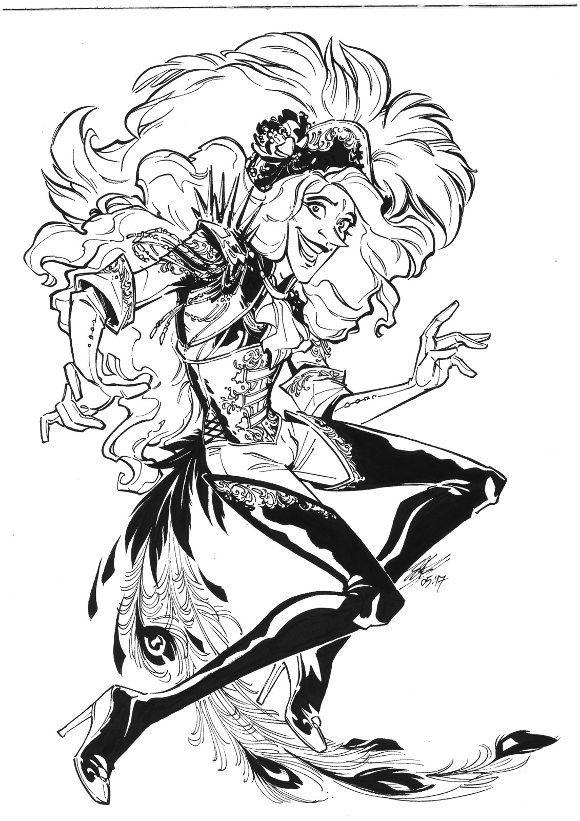 Louis Despatis in ink, part of an art exchange with Raul Garcia! - (2017)