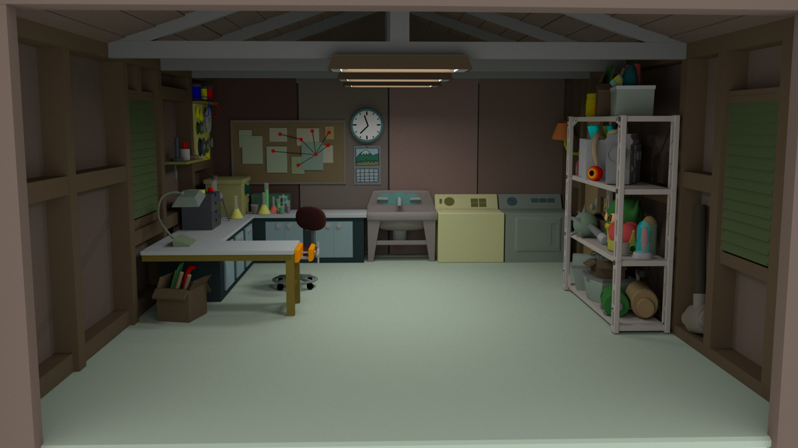Artstation Rick And Morty Scenario Garage Gilson Junior