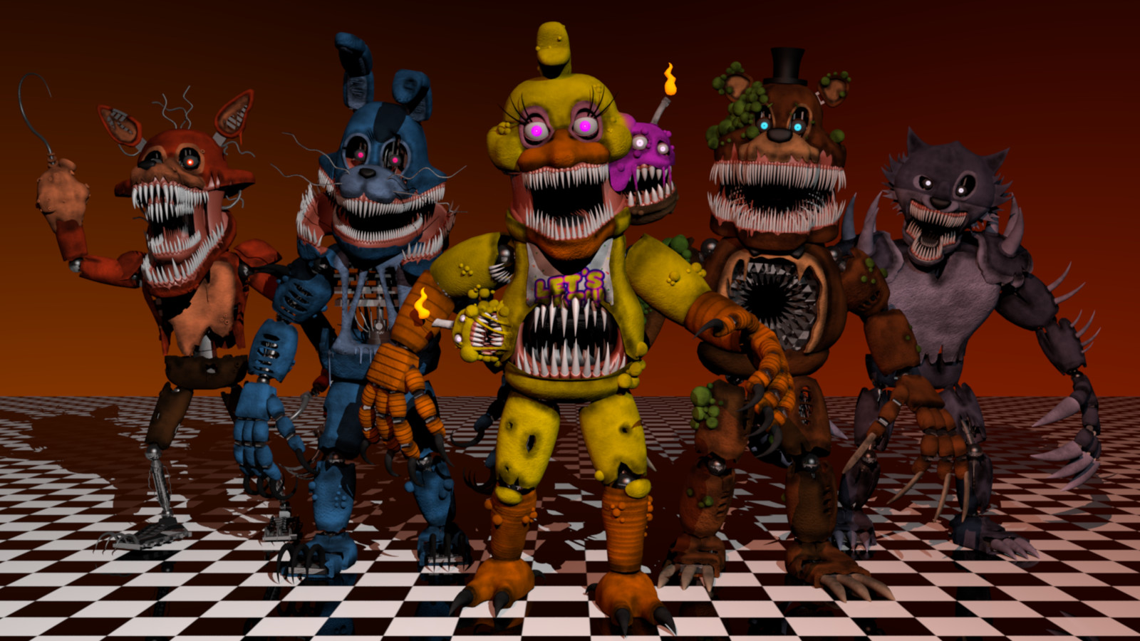 Five Nights at Freddy's: The Twisted Ones fan-made Twisted 3D Models.