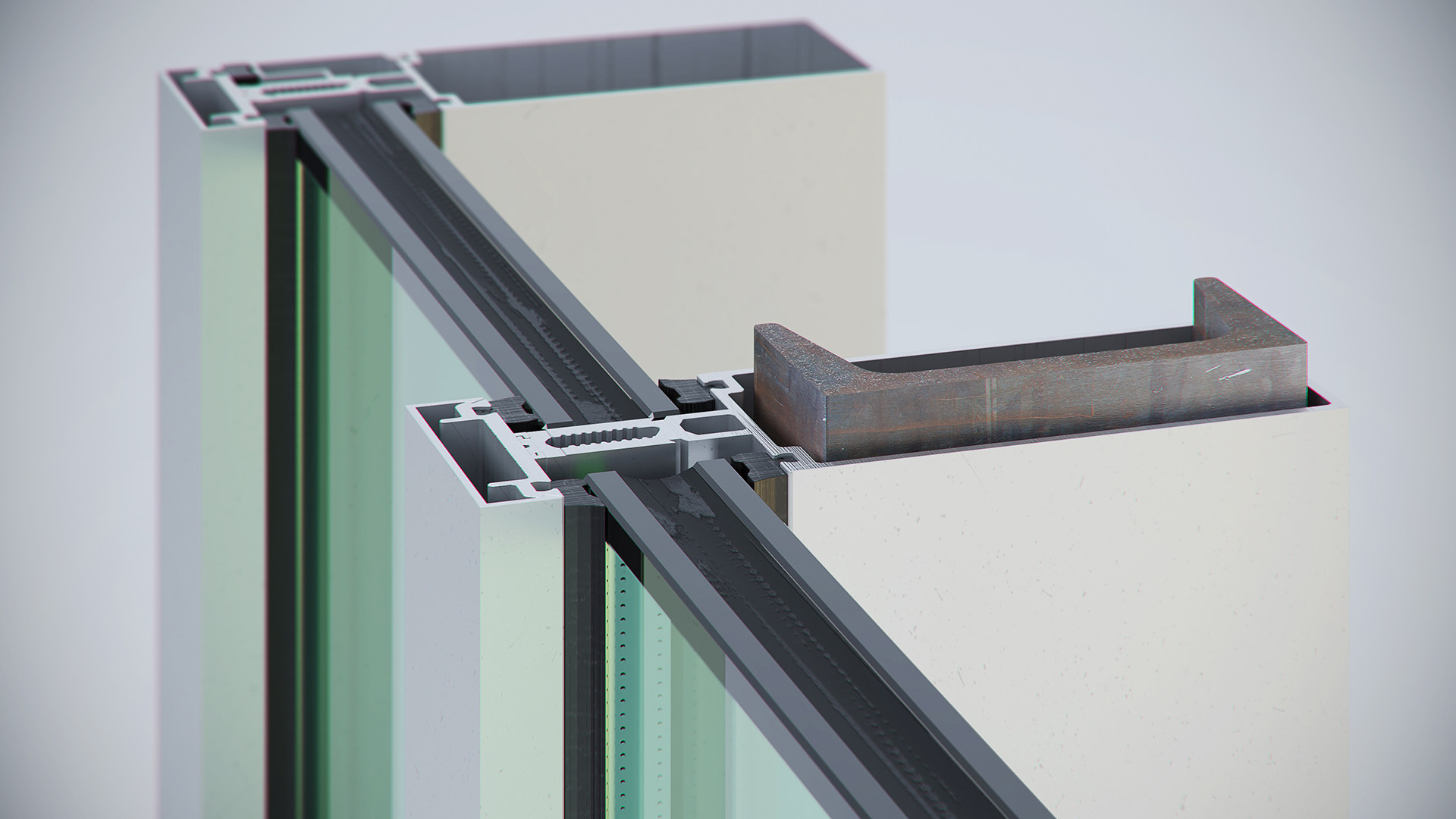 Ignacio Reinosa US Aluminum, Series 2200, Curtain Wall Window System