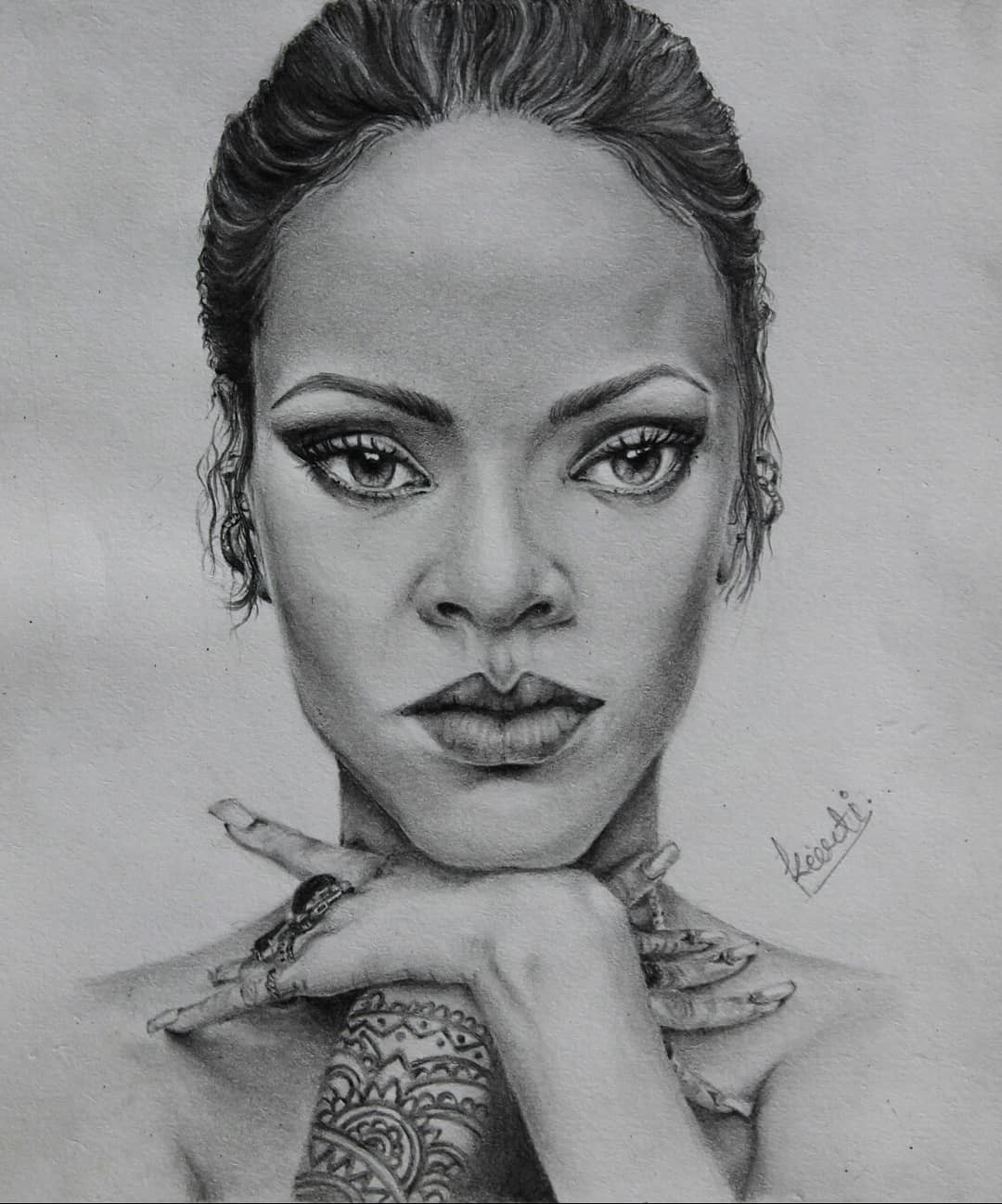 Artstation Rihanna Portrait Keerti Sharma