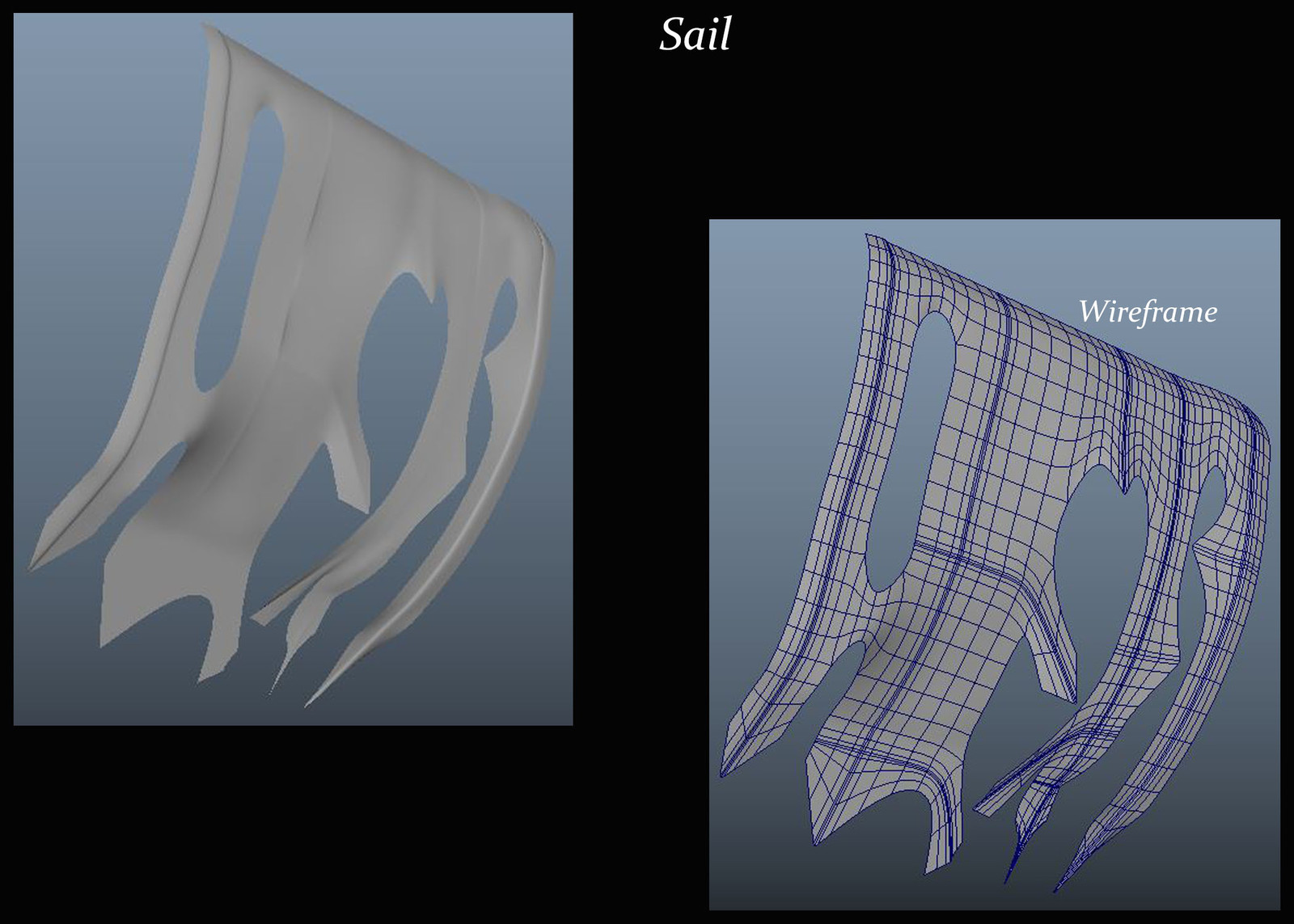 wireframe of Sail for ship