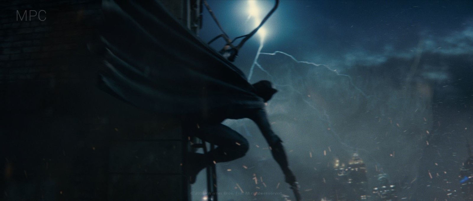 Responsible for lighting the shot (full CG) as well as look development on Batman and the building.