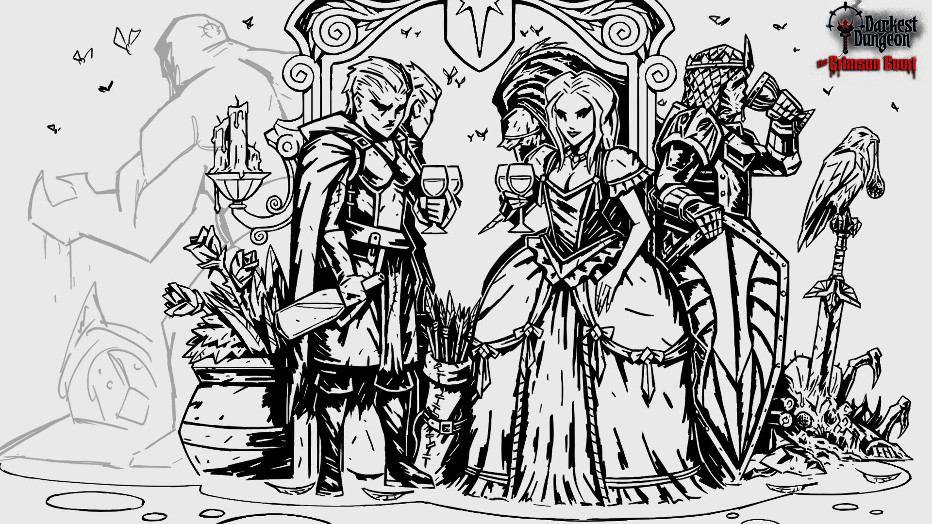 Marvin Seo Darkest Dungeon: Crimson Court Mod Promo Art