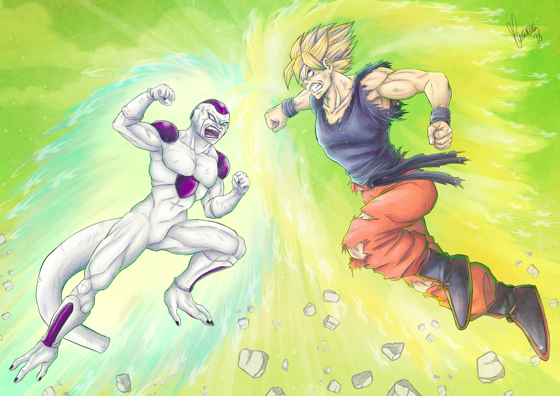 ArtStation - Goku vs. Freezer