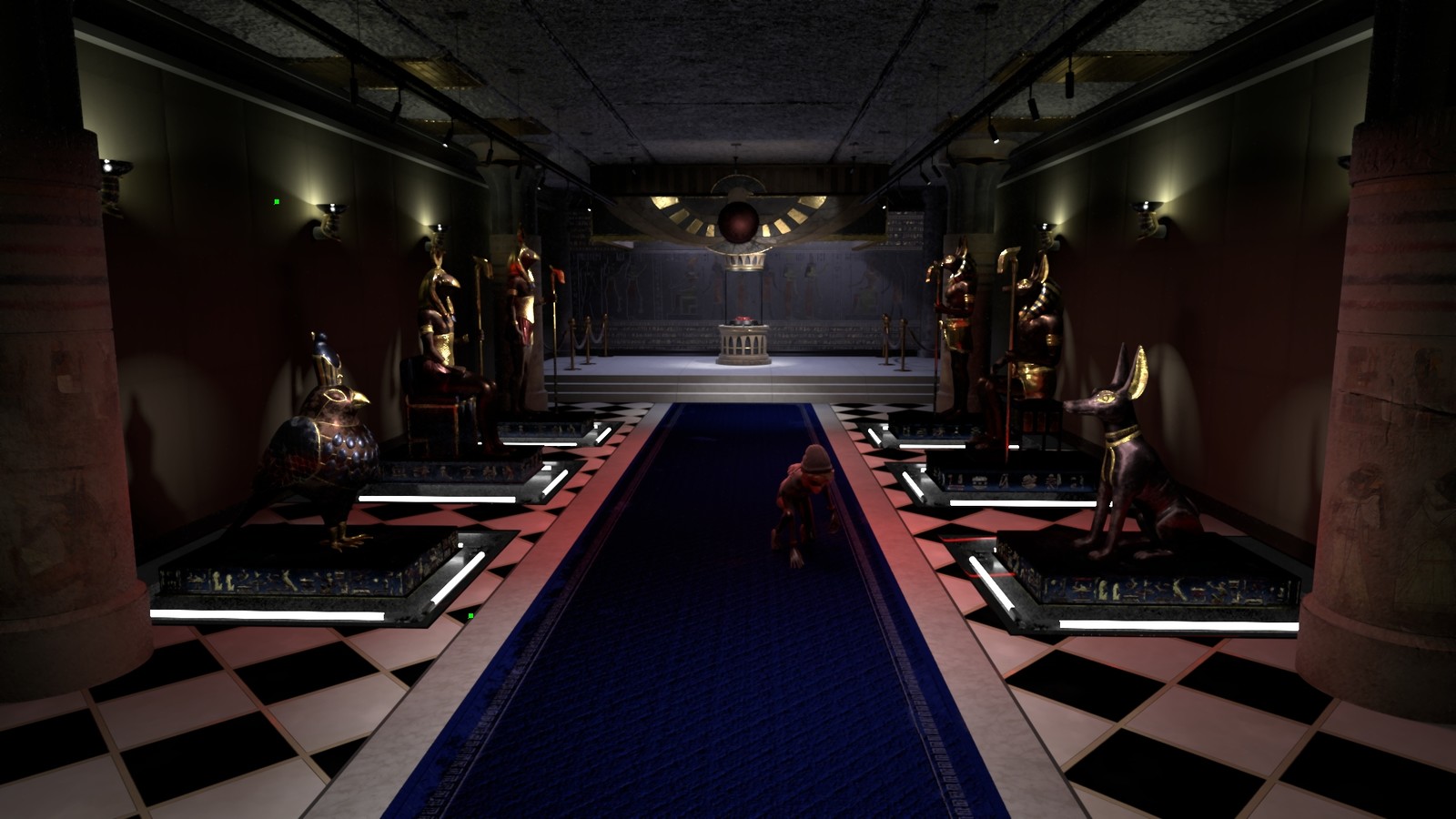 Another test render of the overall view of the room with other subjects/lighting