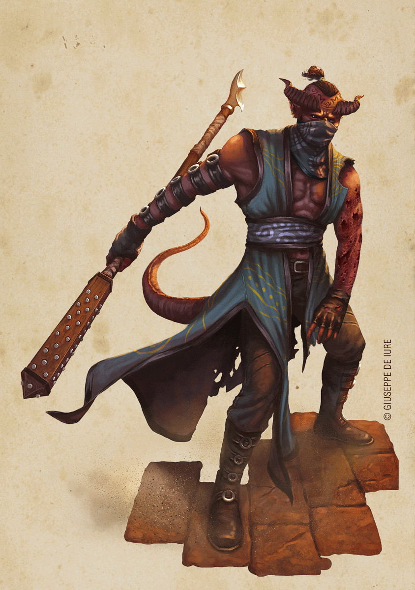 Tiefling monk from a D&D campaign I am working on.