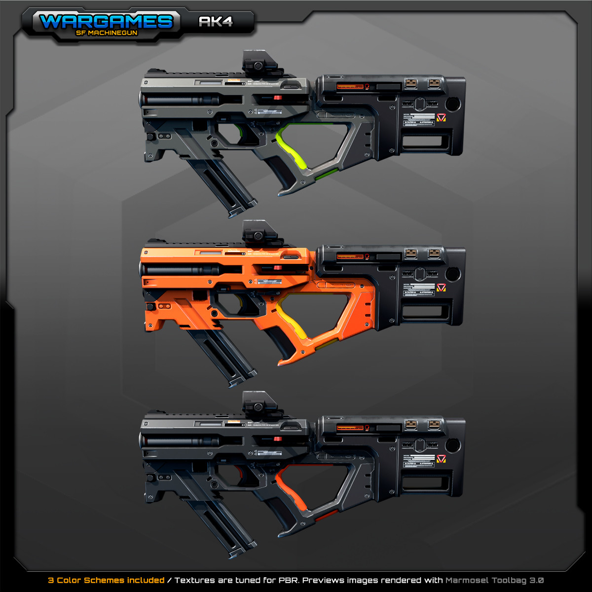 Artstation Sf Machinegun Ak4 Stephane Chasseloup
