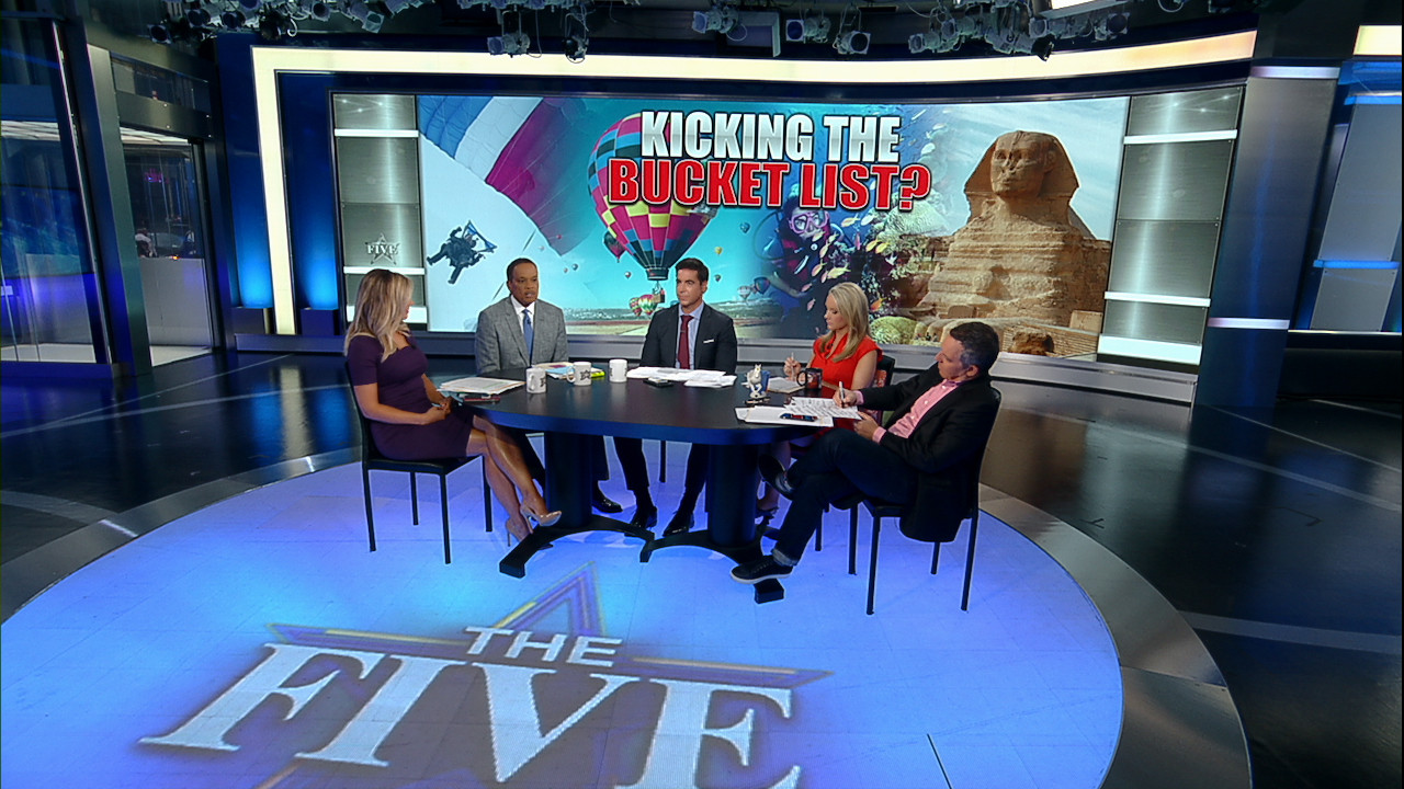 Wide shot of the whole cast with an example of a wall monitor graphic that I created being used with the set extension.
©FOX NEWS CHANNEL