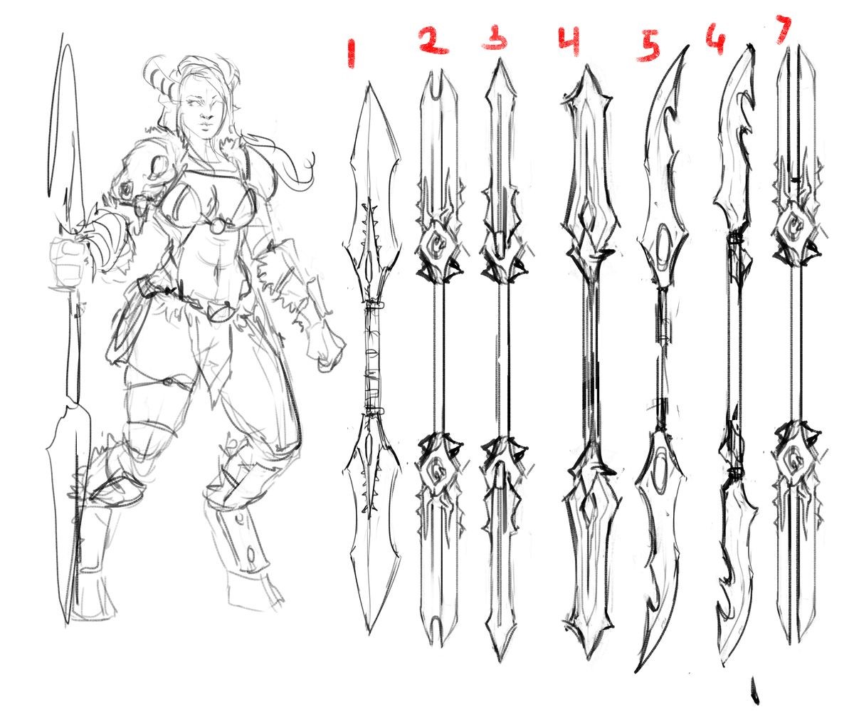 Character Design and Spear Design