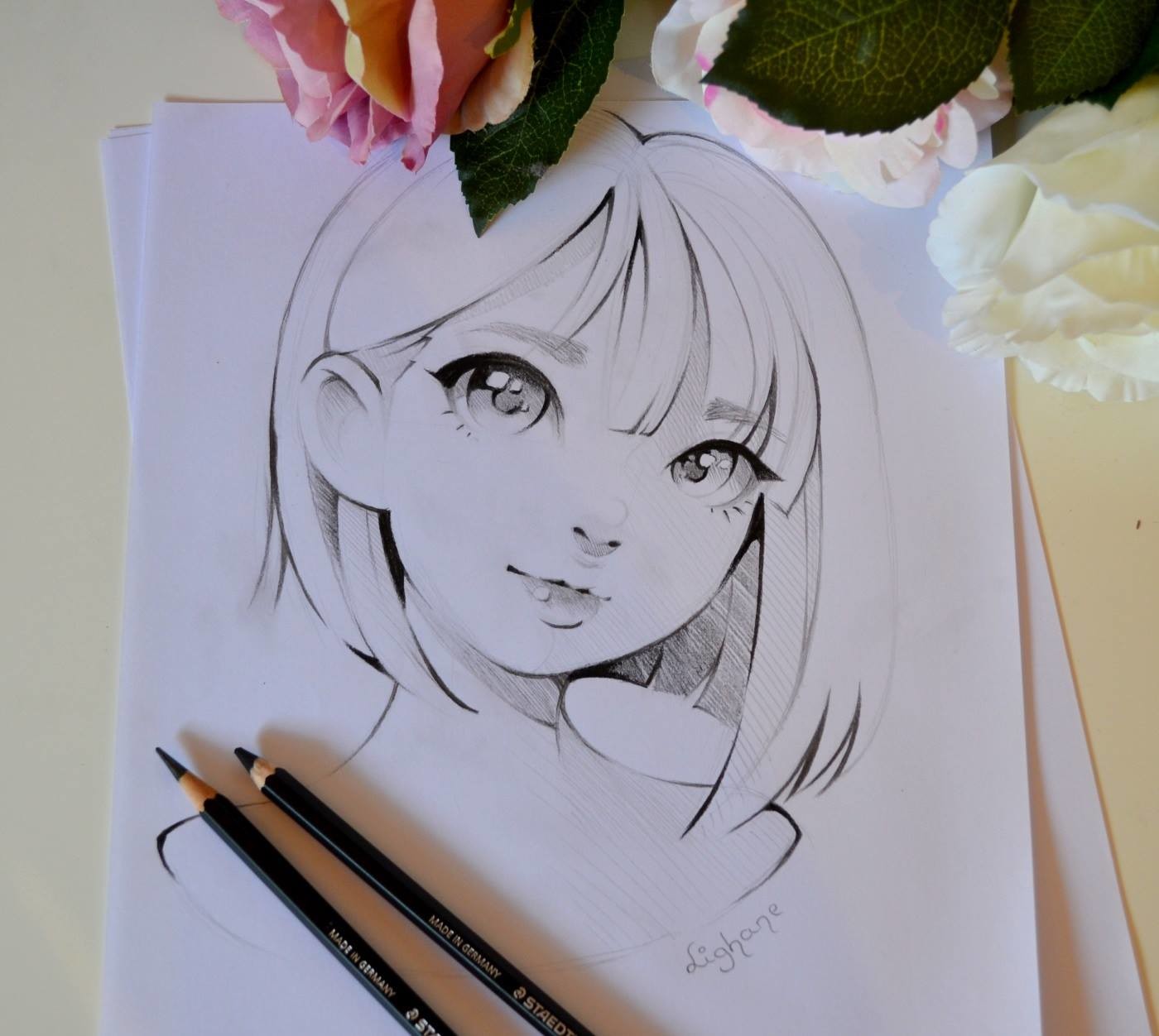 Artstation Innocence Selfie Girls Series Pencils Lighane S