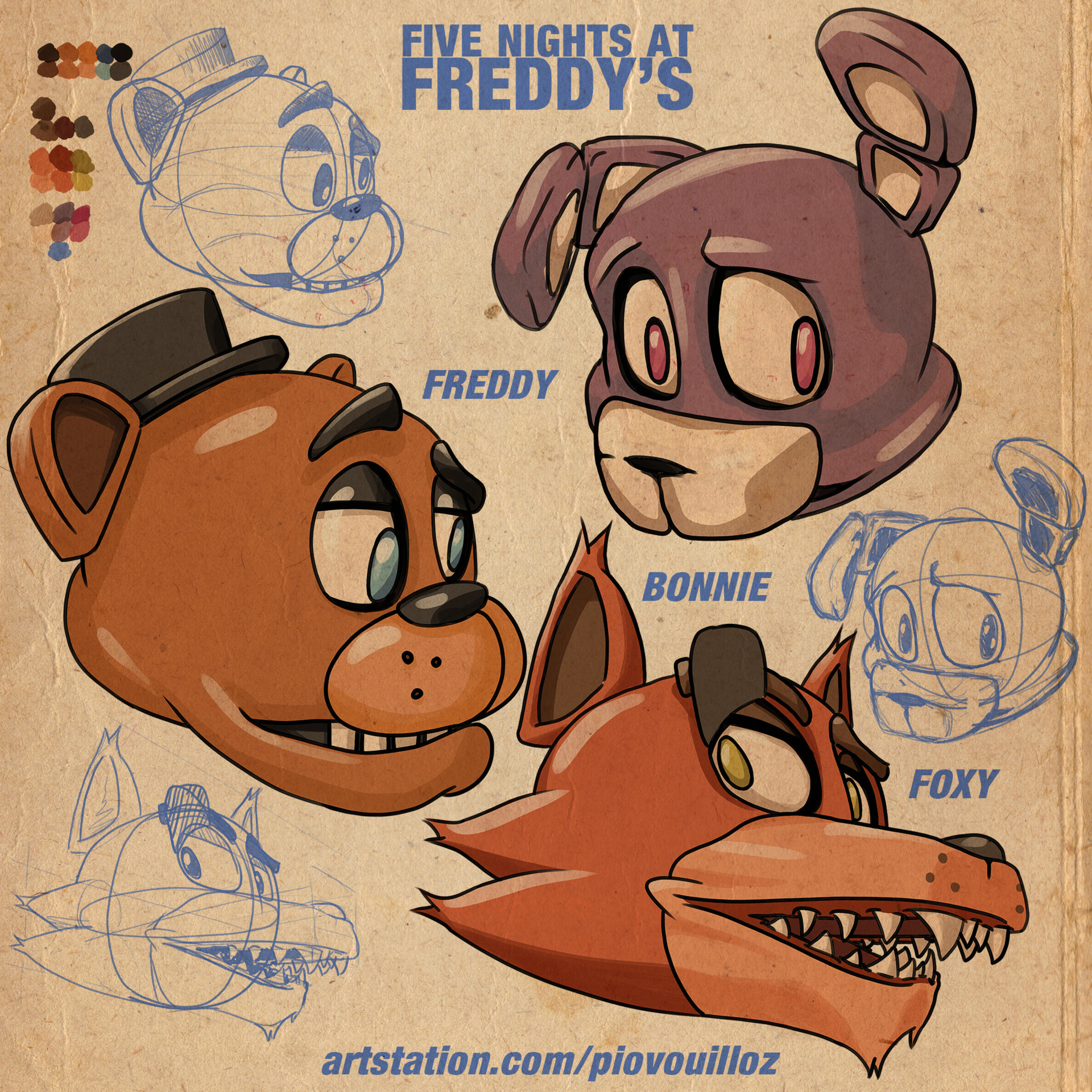 ArtStation - FNaF fanart Freddy & Foxy